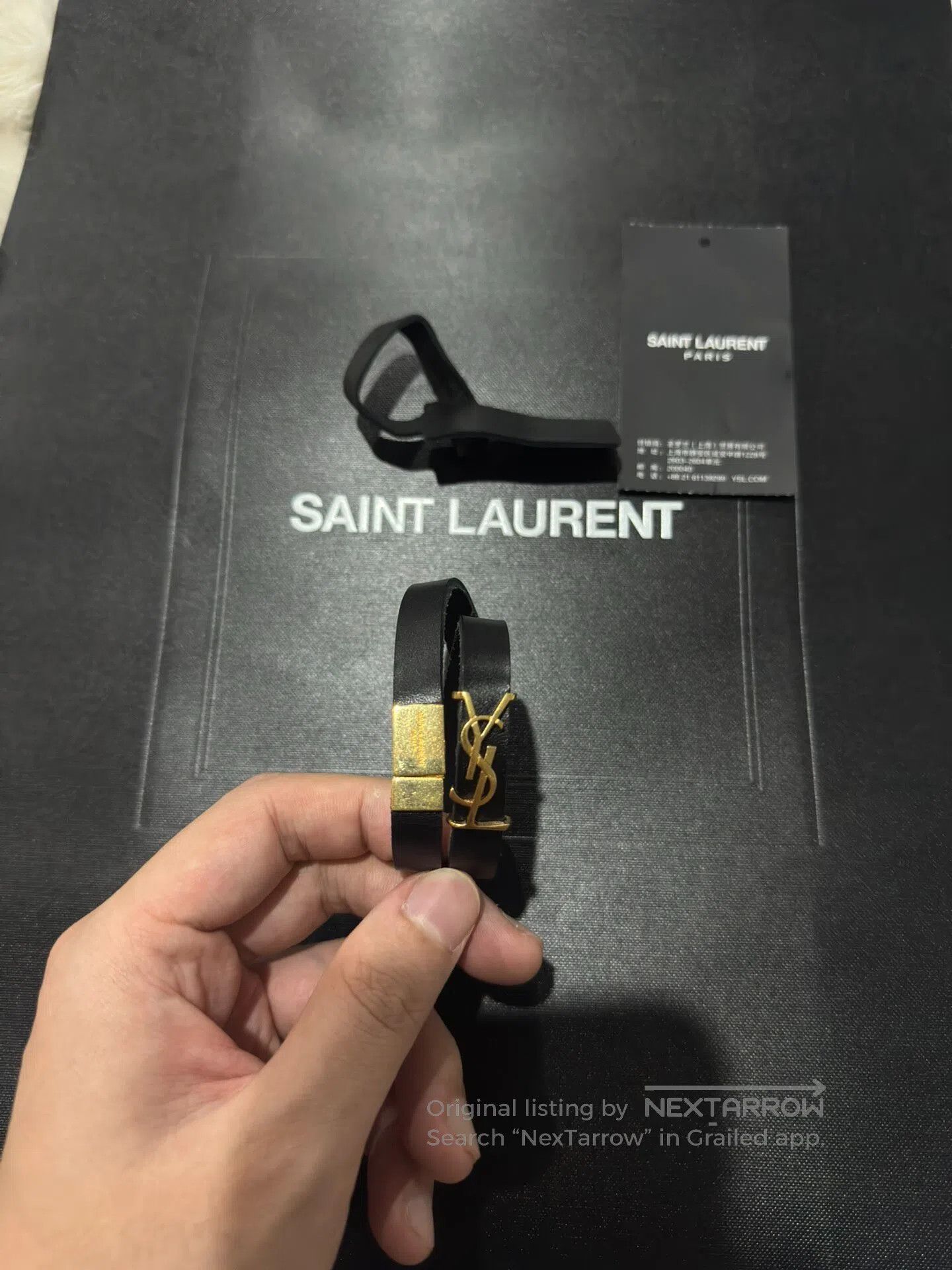 Saint Laurent Paris Saint Laurent Paris Golden double ring logo bracelet| Size ONE SIZE - 3 Thumbnail