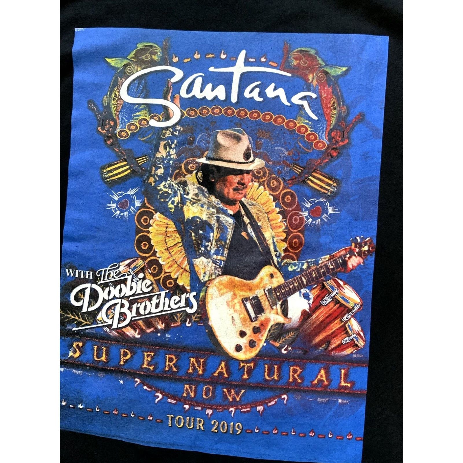 Vintage Carlos Santana The Doobie Brothers Supernatural Now Tour 2019 Band T-Shirt Sz. M Men Black Shirts M Band Tee Size US M / EU 48-50 / 2 - 3 Thumbnail