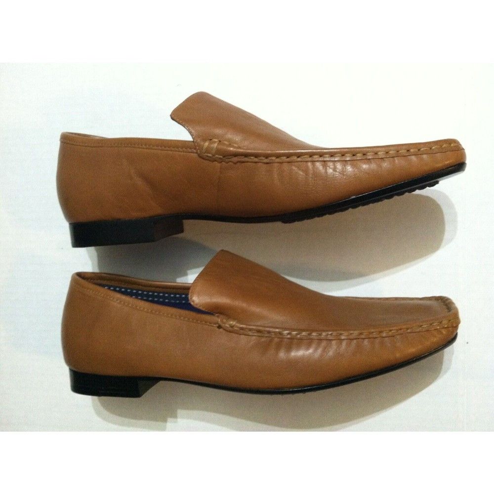 Robert Wayne ROBERT WAYNE MENS NEW BROWN LEATHER SLIP-ON SHOES 9 1/2D Size US 9.5 / EU 42-43 - 3 Thumbnail