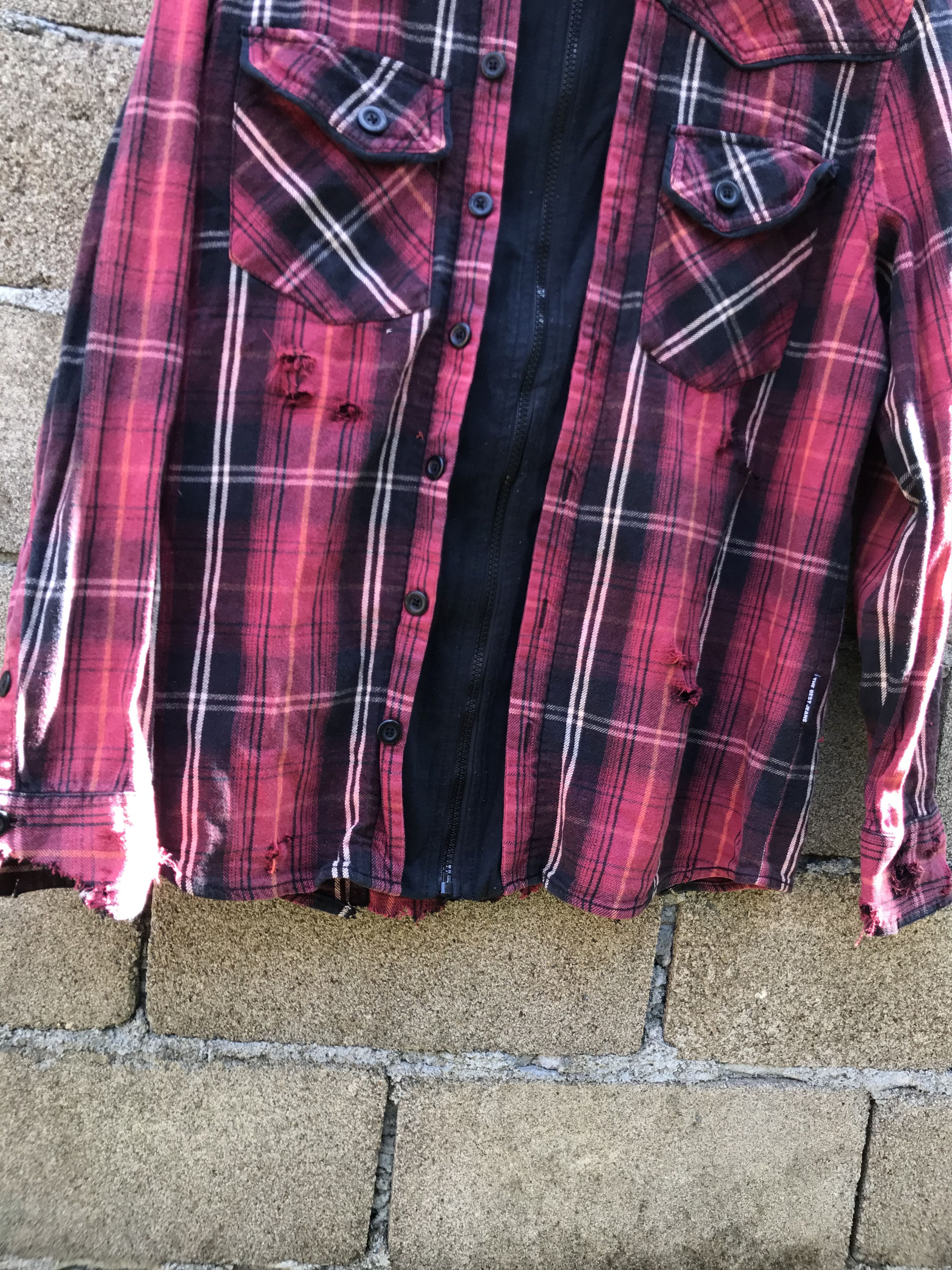 Beauty Beast Vintage tbjeans flanel double layers destroyed hoodie Size US M / EU 48-50 / 2 - 3 Thumbnail