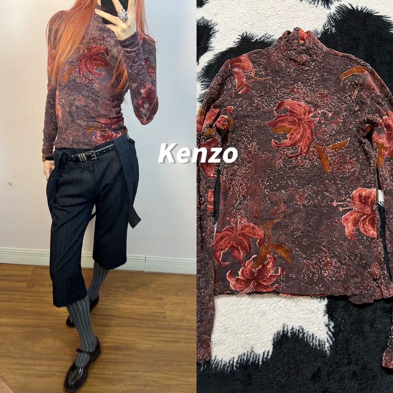 Kenzo KENZO Three-dimensional plush floral shirt Size XS / US 0-2 / IT 36-38 - 1 Thumbnail