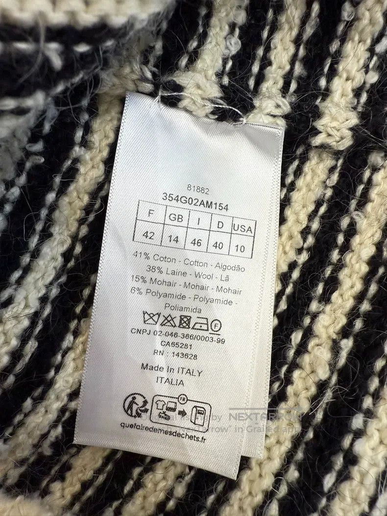 Dior Dior Black and white striped knitted cardigan coat Size M / US 6-8 / IT 42-44 - 5 Thumbnail