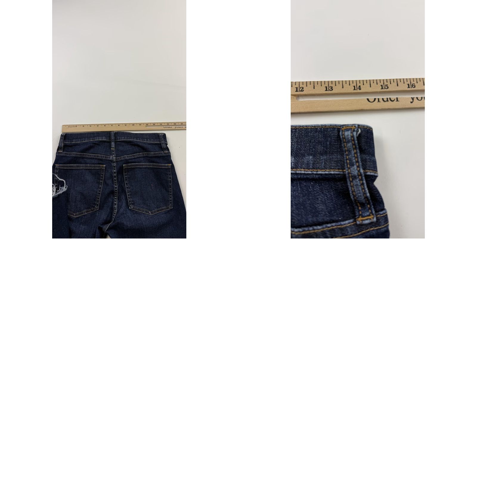 J.Crew VINTAGE J.Crew Jeans Womens 28 Dark Wash 9in Slim Straight Raw Hem Stretch Denim Blue - 27in Inseam Mens? Size 28" / US 6 / IT 42 - 8 Thumbnail