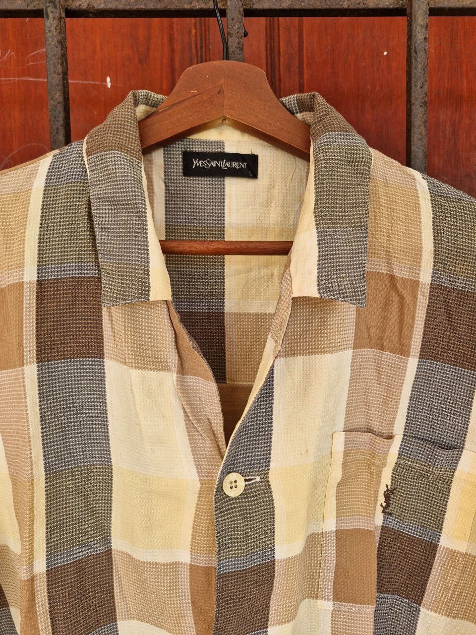 Yves Saint Laurent YSL check pattern long sleeve Size L / US 10 / IT 46 - 3 Thumbnail
