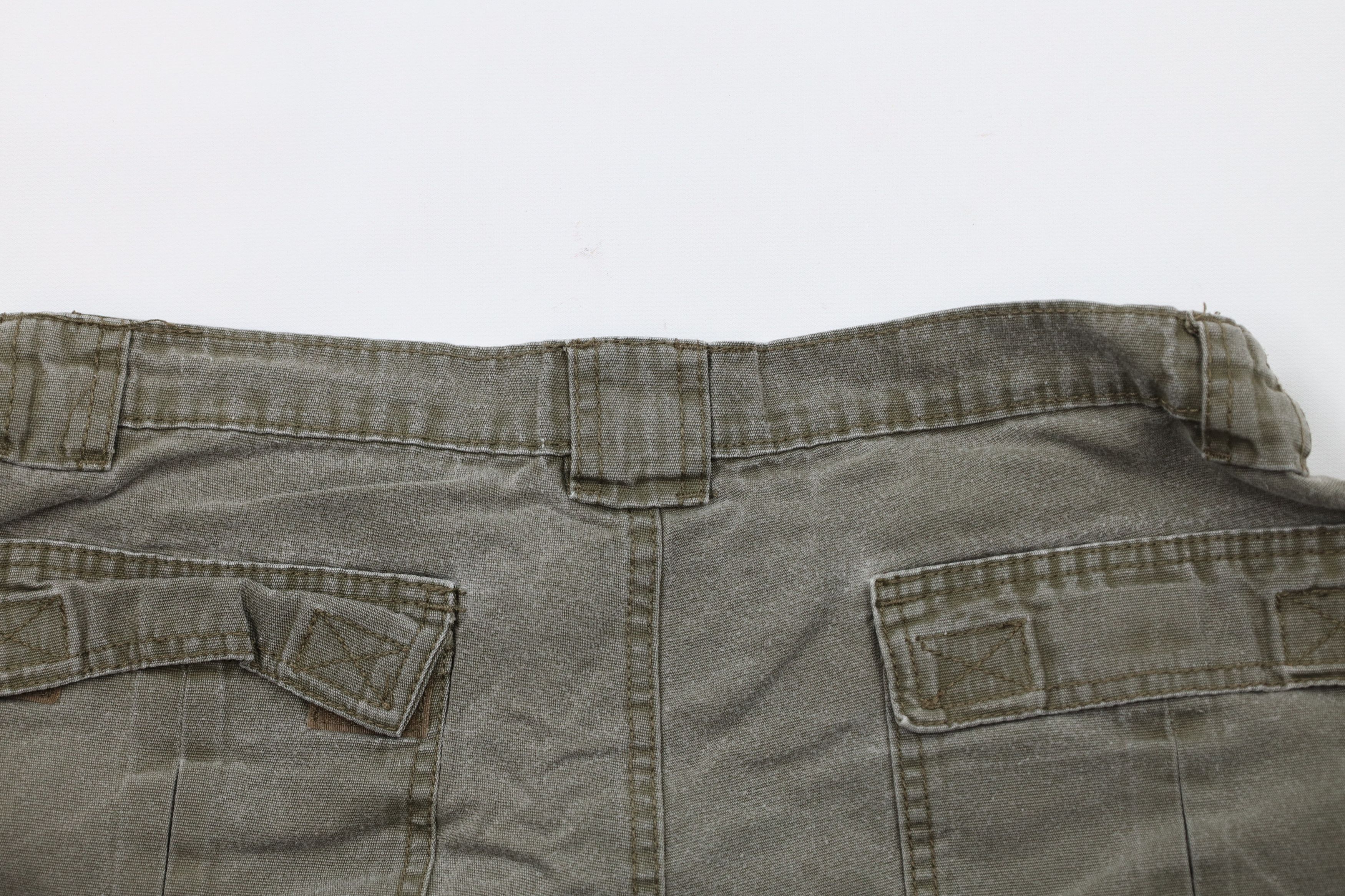 Vintage Vintage 90s Streetwear Knee Stonewash Cargo Shorts Green Size US 36 / EU 52 - 9 Thumbnail