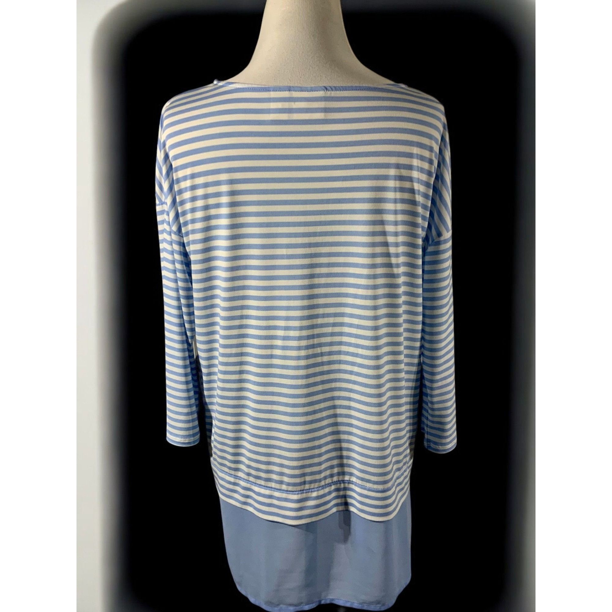 Chicos Chicos Quarter Sleeve Blue White Lightweight Top Medium Size M / US 6-8 / IT 42-44 - 3 Thumbnail