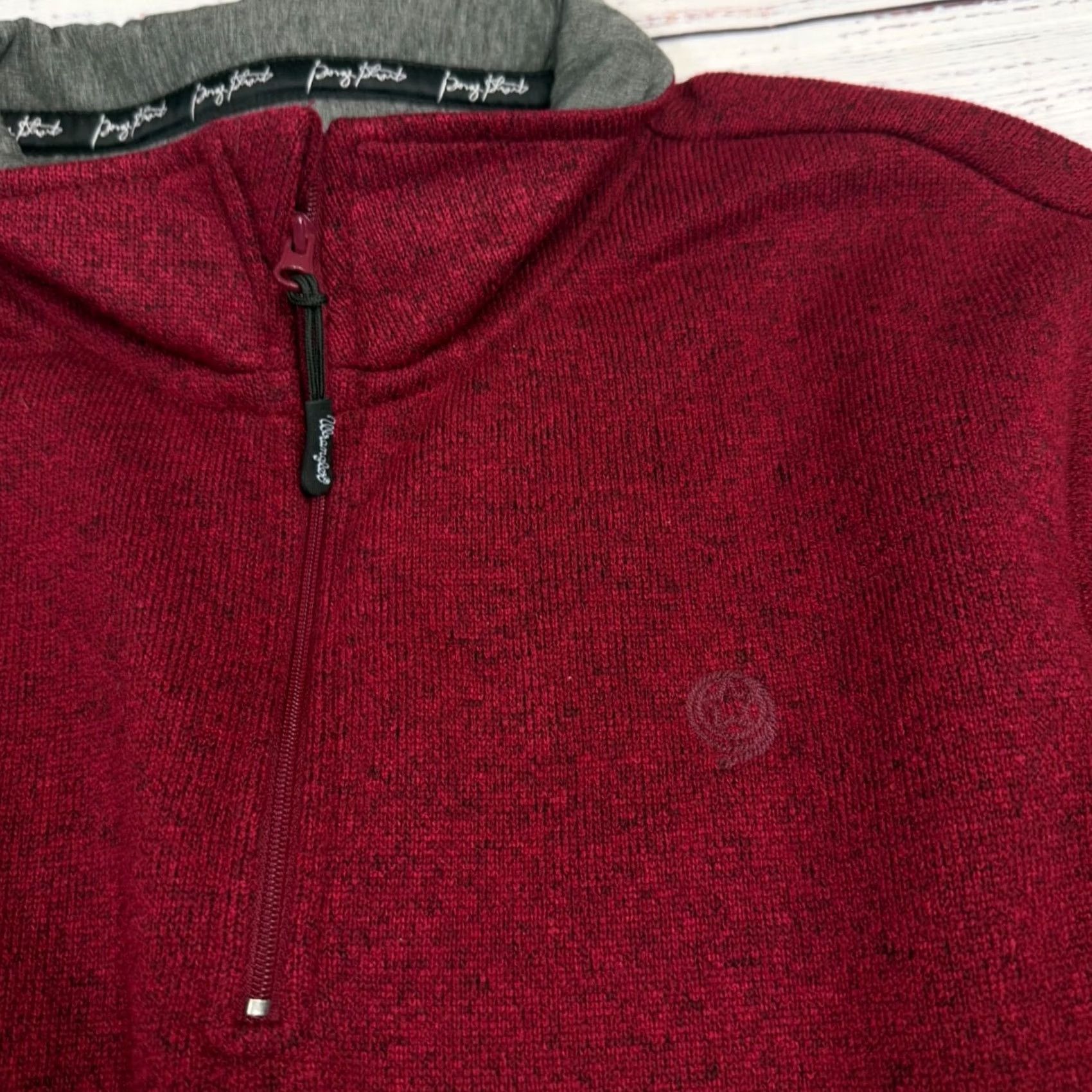 Wrangler Wrangler Mens George Strait 1/4 Zip Fleece Pullover L Red Sweatshirt Long Sleeve Size US L / EU 52-54 / 3 - 5 Thumbnail