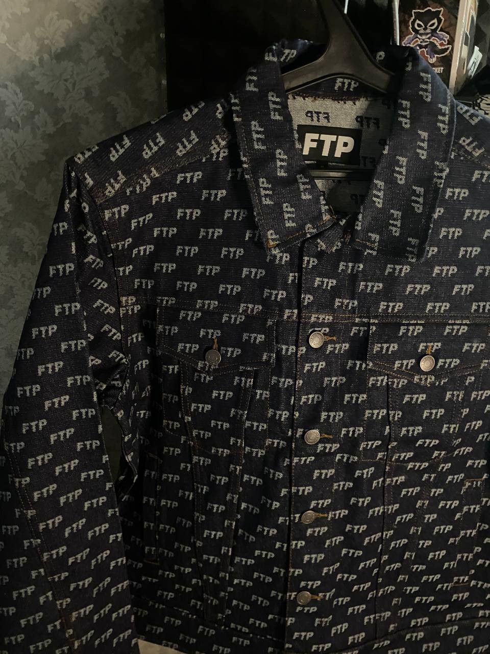 Fuck The Population FTP - Jacquard Denim Logo Trucker Jacket Size US XL / EU 56 / 4 - 2 Thumbnail