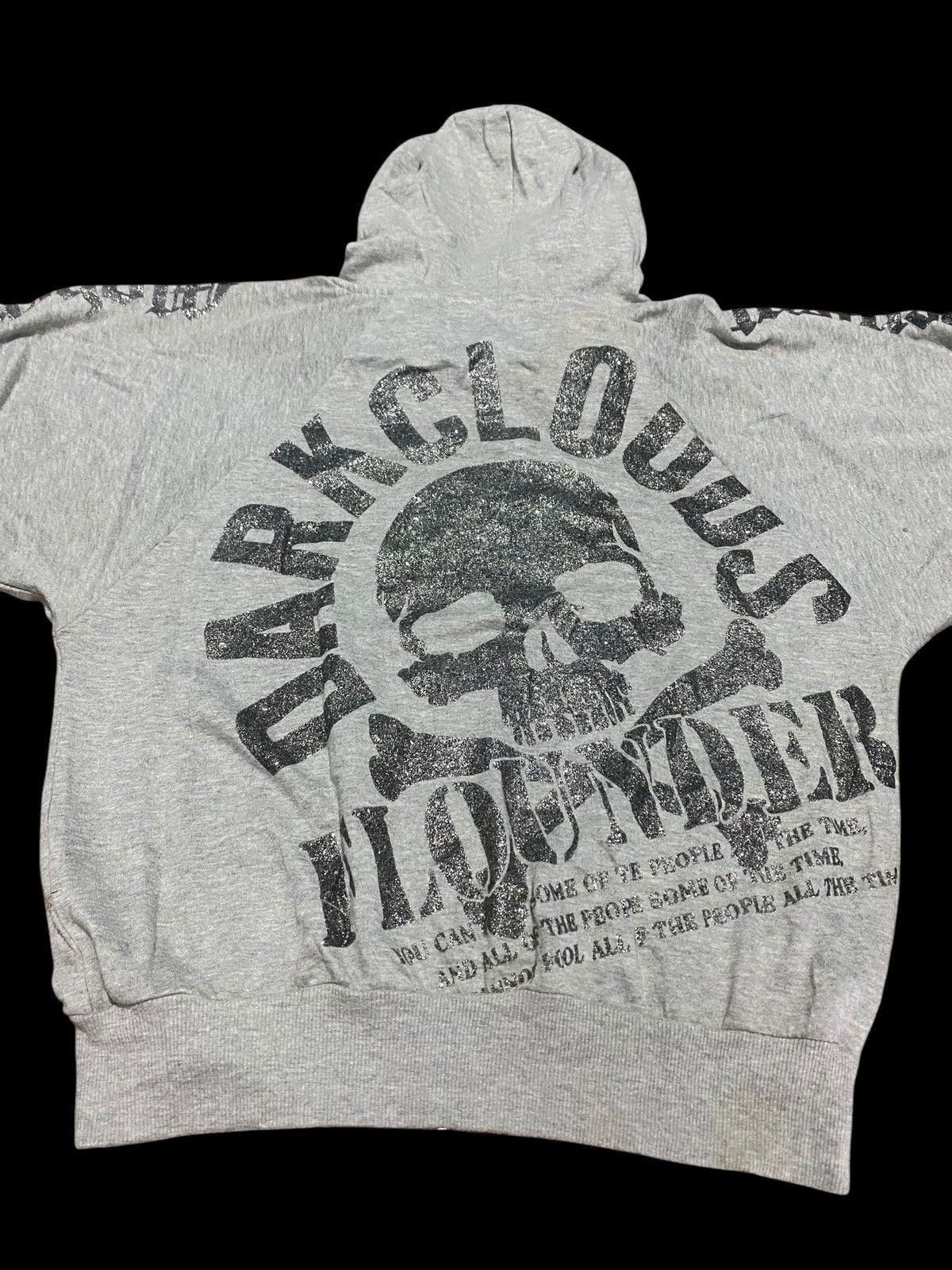 Japanese Brand 2000s Plein Beaute Glitter Skull baggy fur hoodie Size US L / EU 52-54 / 3 - 7 Thumbnail