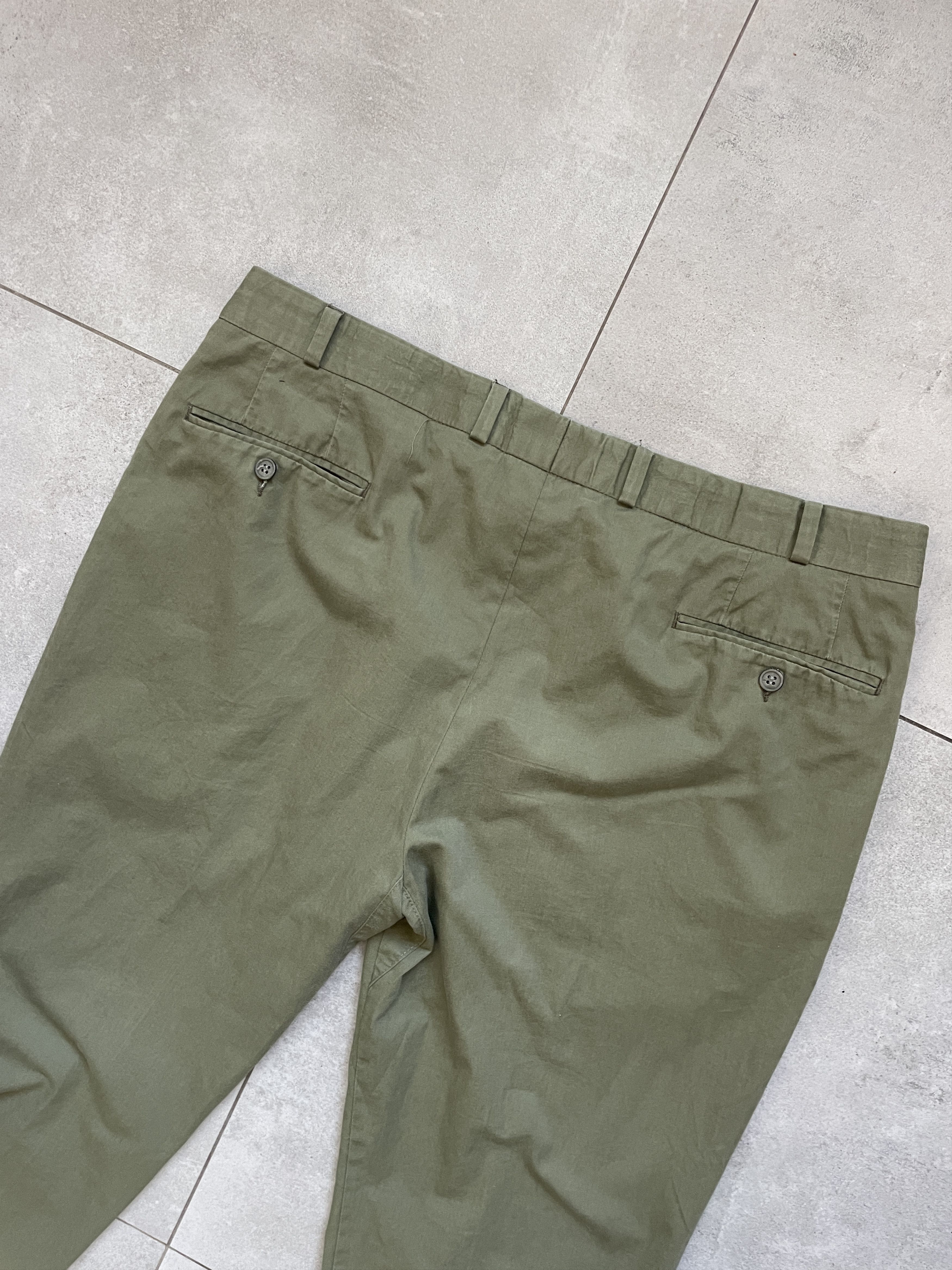 Burberry VINTAGE BURBERRYS FORMAL KHAKI WIDE WOOL TROUSERS OLD MONEY Size US 36 / EU 52 - 2 Thumbnail