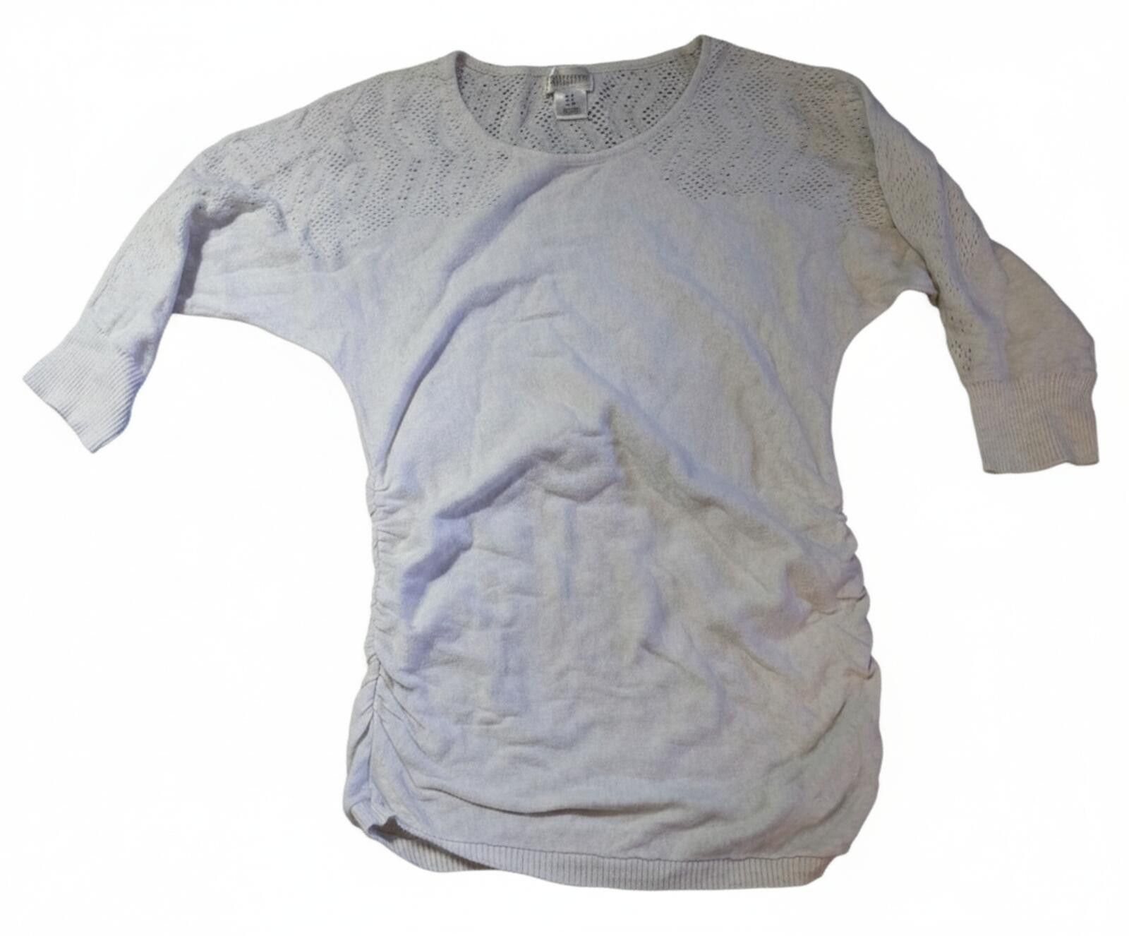 Other Motherhood Maternity White Knit 3 Quarter Sleeve Top Small Size S / US 4 / IT 40 - 4 Thumbnail
