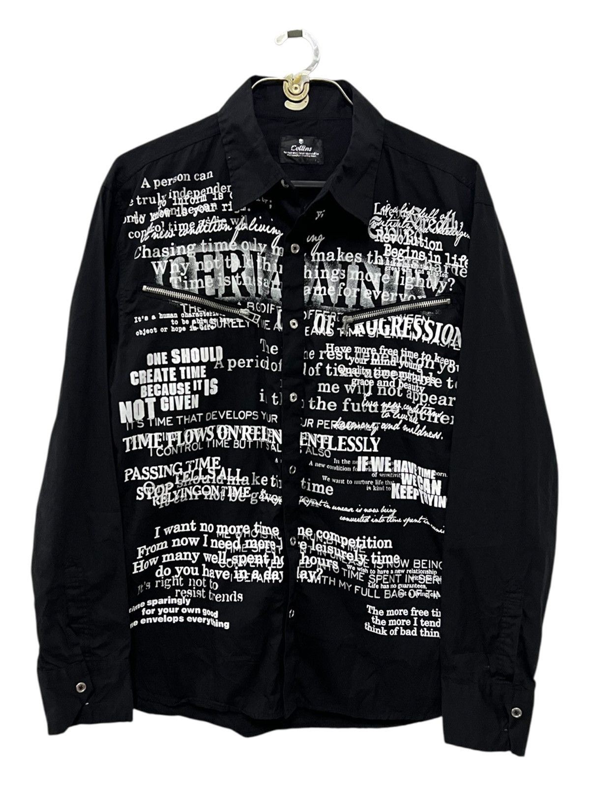 A.F.F.A. Gothic Vamps Rock Poems Bondage Zipper Button Shirt Collins Size US M / EU 48-50 / 2 - 1 Thumbnail