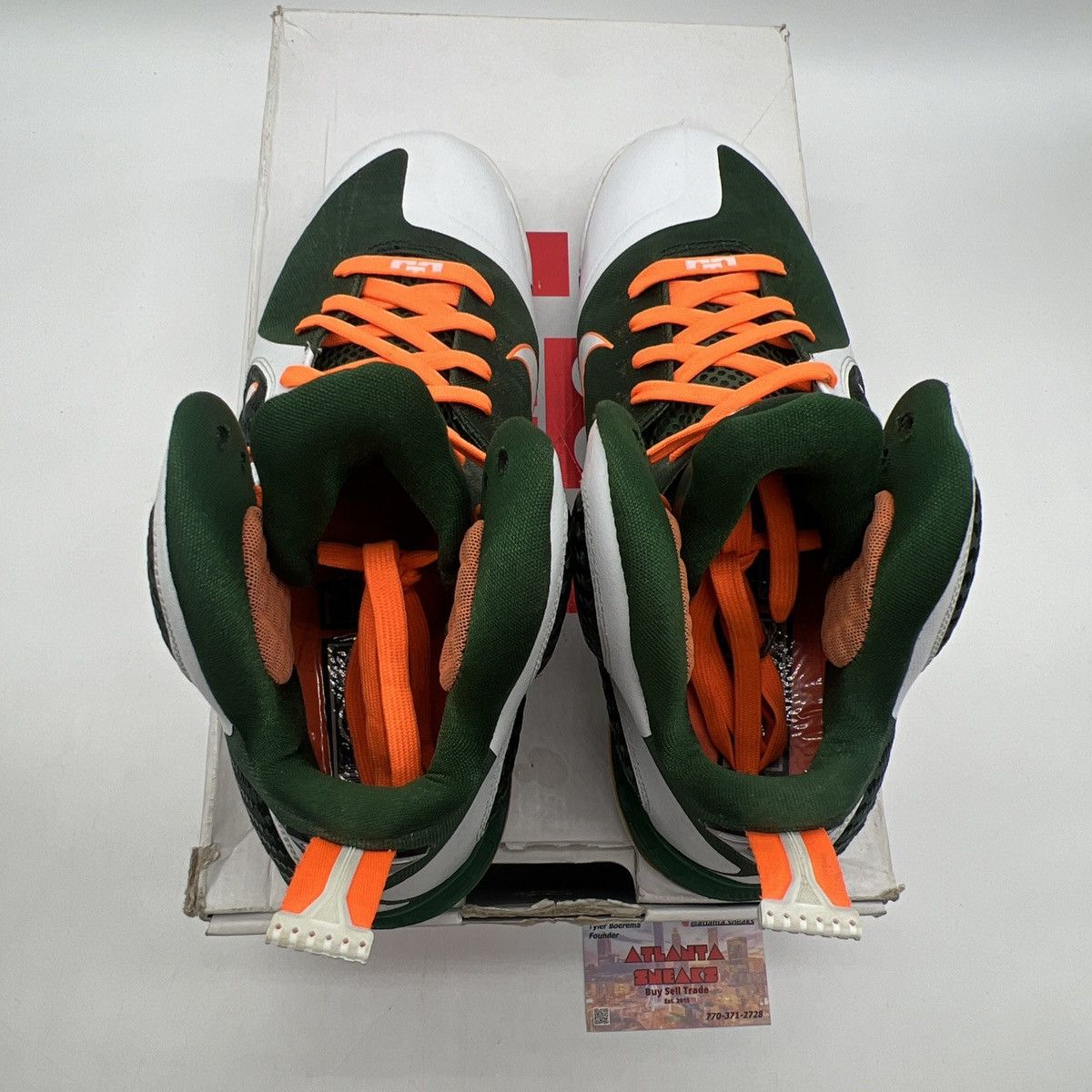 Nike Lebron 9 Miami Hurricanes Size US 10.5 / EU 43-44 - 7 Thumbnail