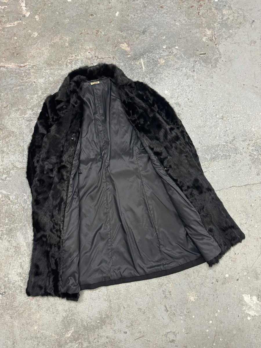 Miu Miu 2000s MiuMiu Black Goat Fur Coat Hybrid Nylon Buttoned Coat Size M / US 6-8 / IT 42-44 - 6 Thumbnail