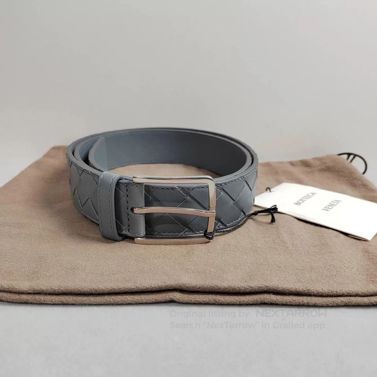 Bottega Veneta Bottega Veneta Gray Woven Leather Belt. Size ONE SIZE - 9 Thumbnail