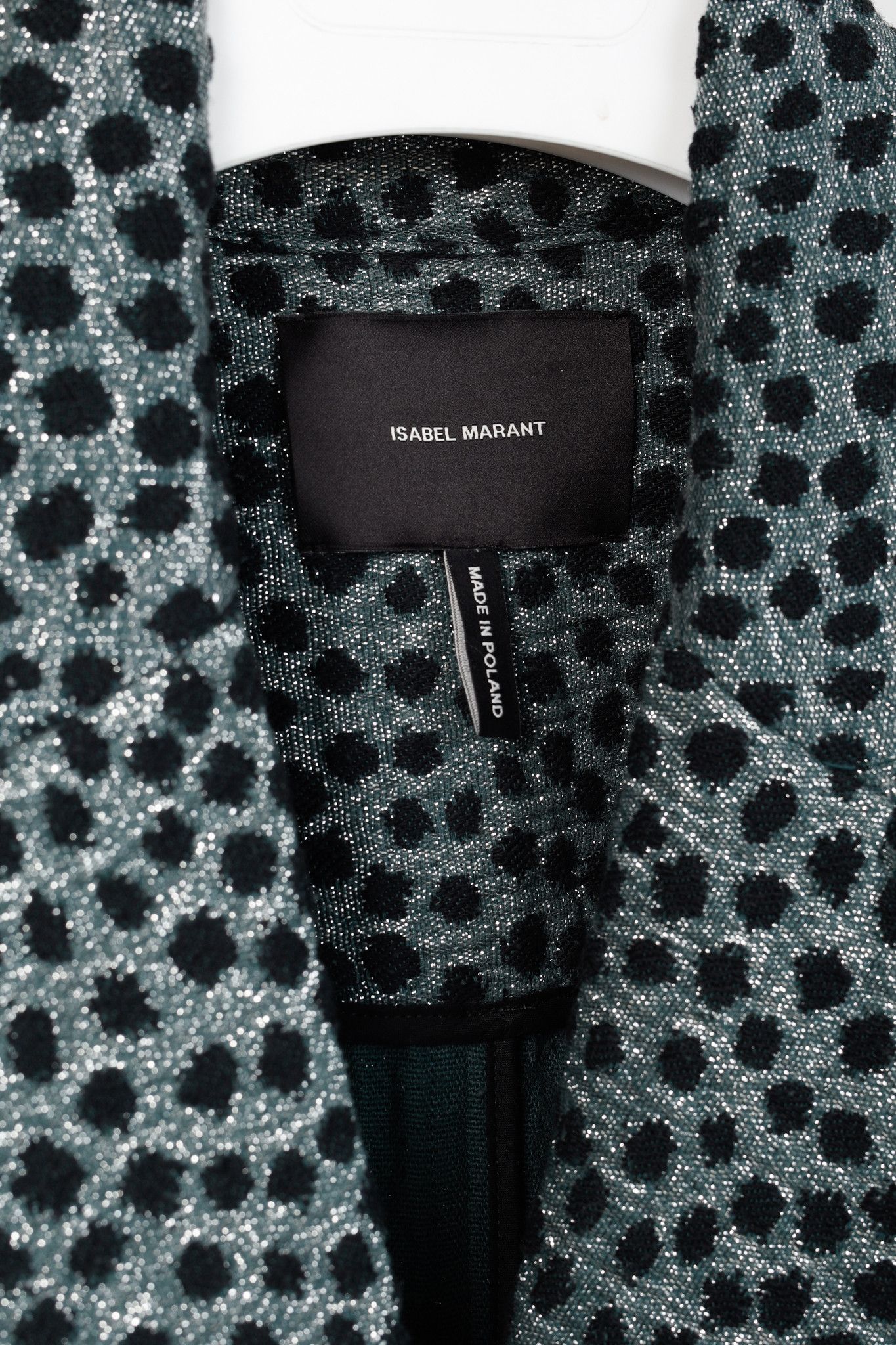 Isabel Marant Isabel Marant Albury Teal Metallic Spotted-Jacquard Jacket Size S / US 4 / IT 40 - 4 Thumbnail