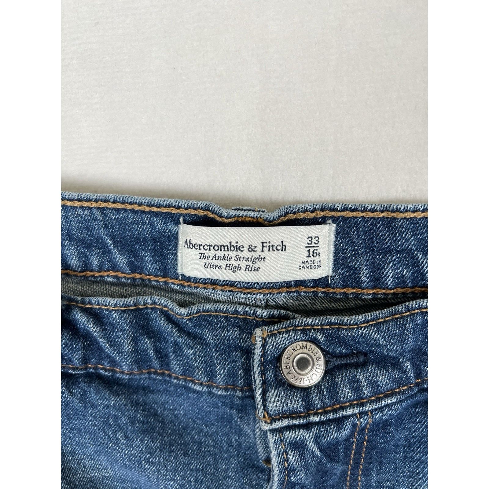 Abercrombie & Fitch Abercrombie & Fitch Denim Jeans Ankle Straight Ultra High Ri Size 38" / US 16 / IT 52 - 2 Thumbnail