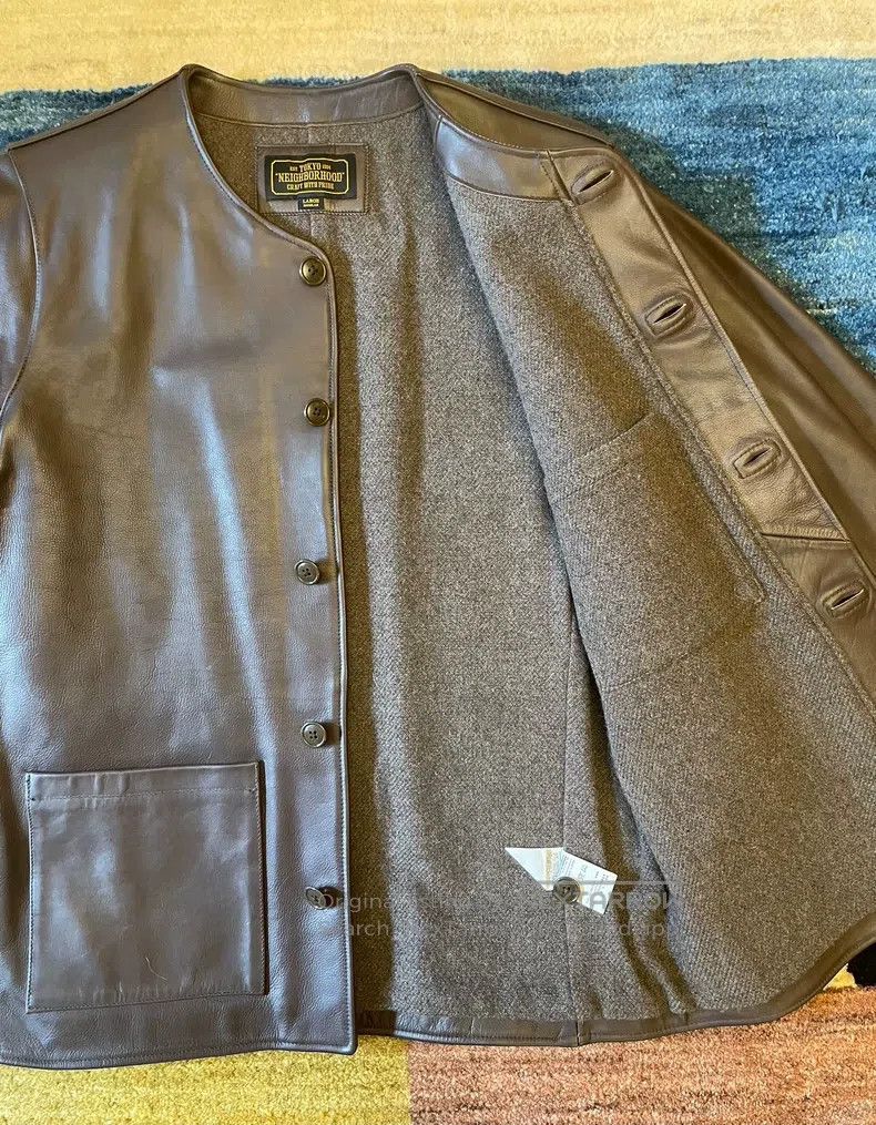 Neighborhood Neighborhood Caramel Cowhide Leather Jacket Size US L / EU 52-54 / 3 - 5 Thumbnail