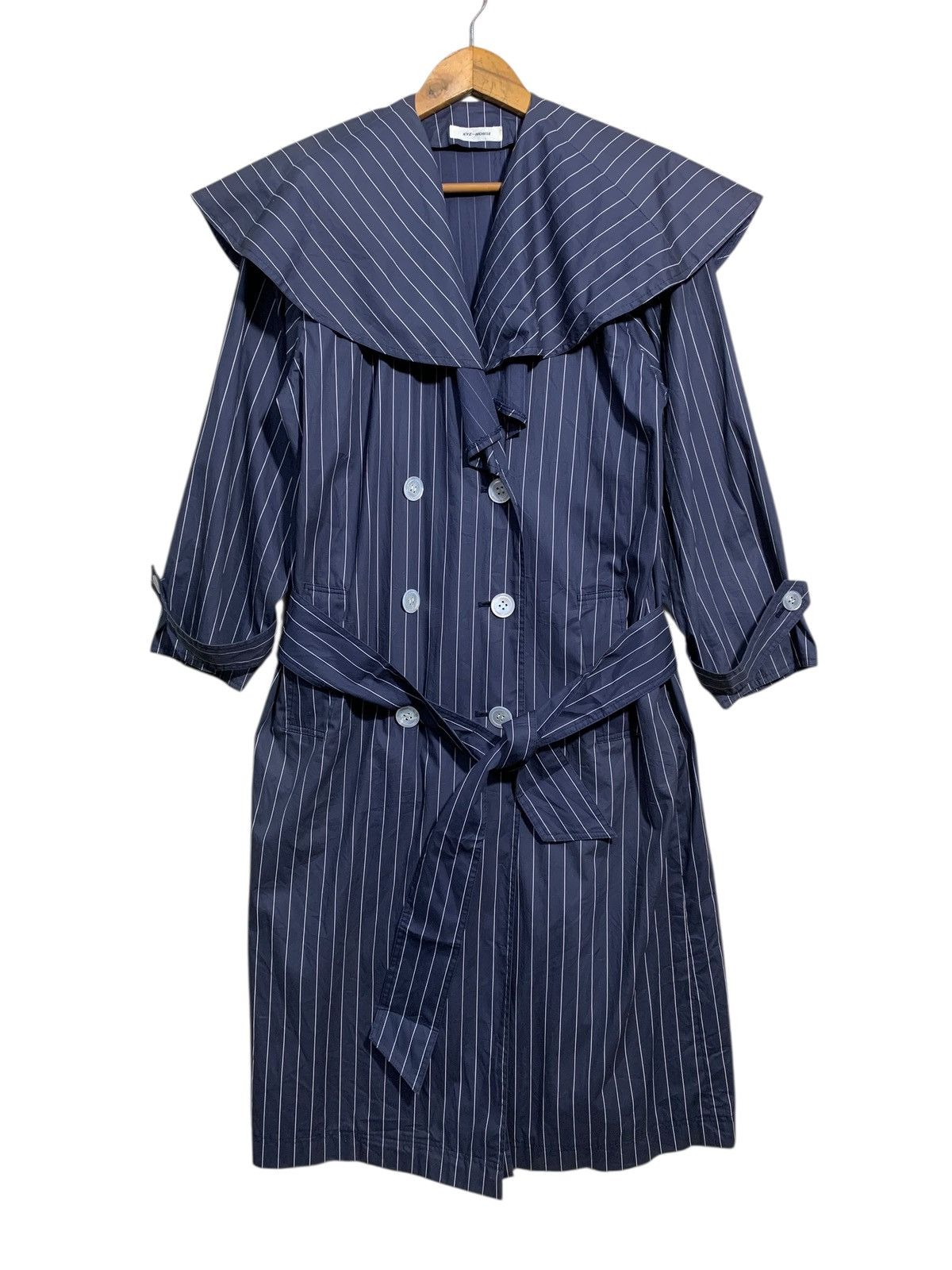 Yohji Yamamoto 🔥XYZ YOHJI YAMAMOTO STRIPES DOWN TRENCOATS Size M / US 6-8 / IT 42-44 - 1 Thumbnail