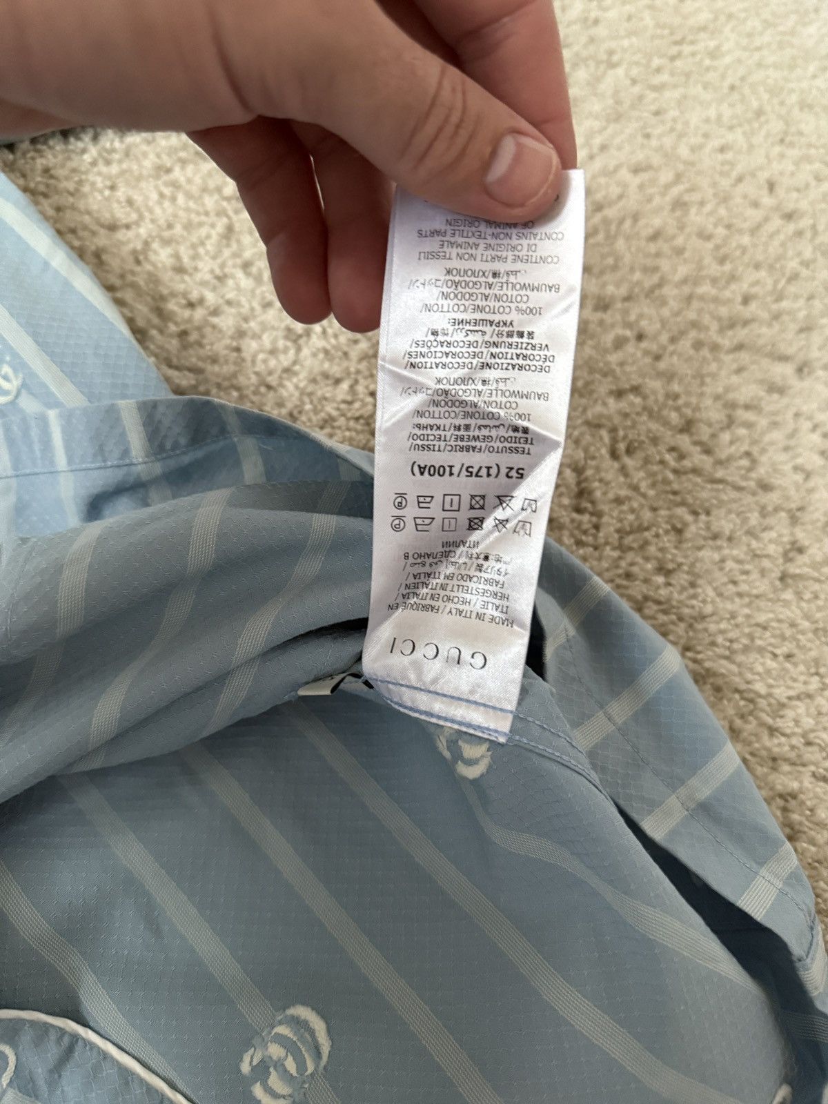 Gucci Gucci Striped GG Logo Shirt Size US L / EU 52-54 / 3 - 5 Thumbnail
