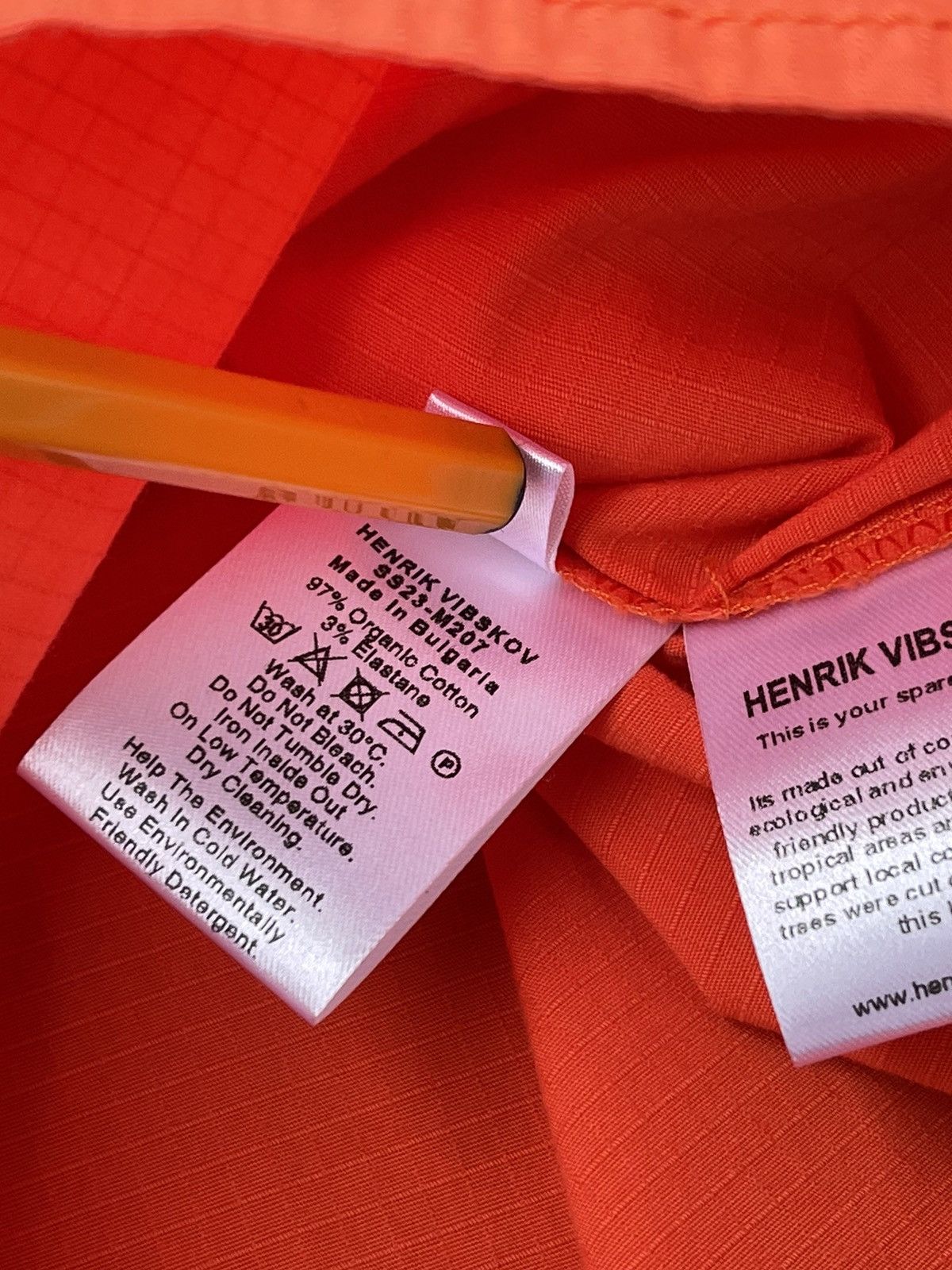 Henrik Vibskov !DS! SS23 Henrik Vibskov Flame Orange Cargo Shirt Size US XL / EU 56 / 4 - 23 Thumbnail