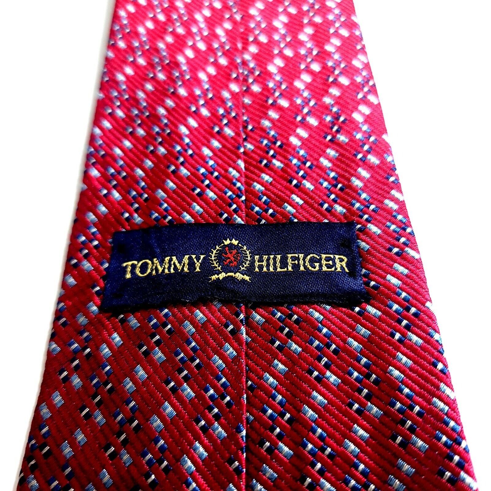 Tommy Hilfiger Tommy Hilfiger Blue Red Woven In England Geometric Two-Tone Size ONE SIZE - 3 Thumbnail