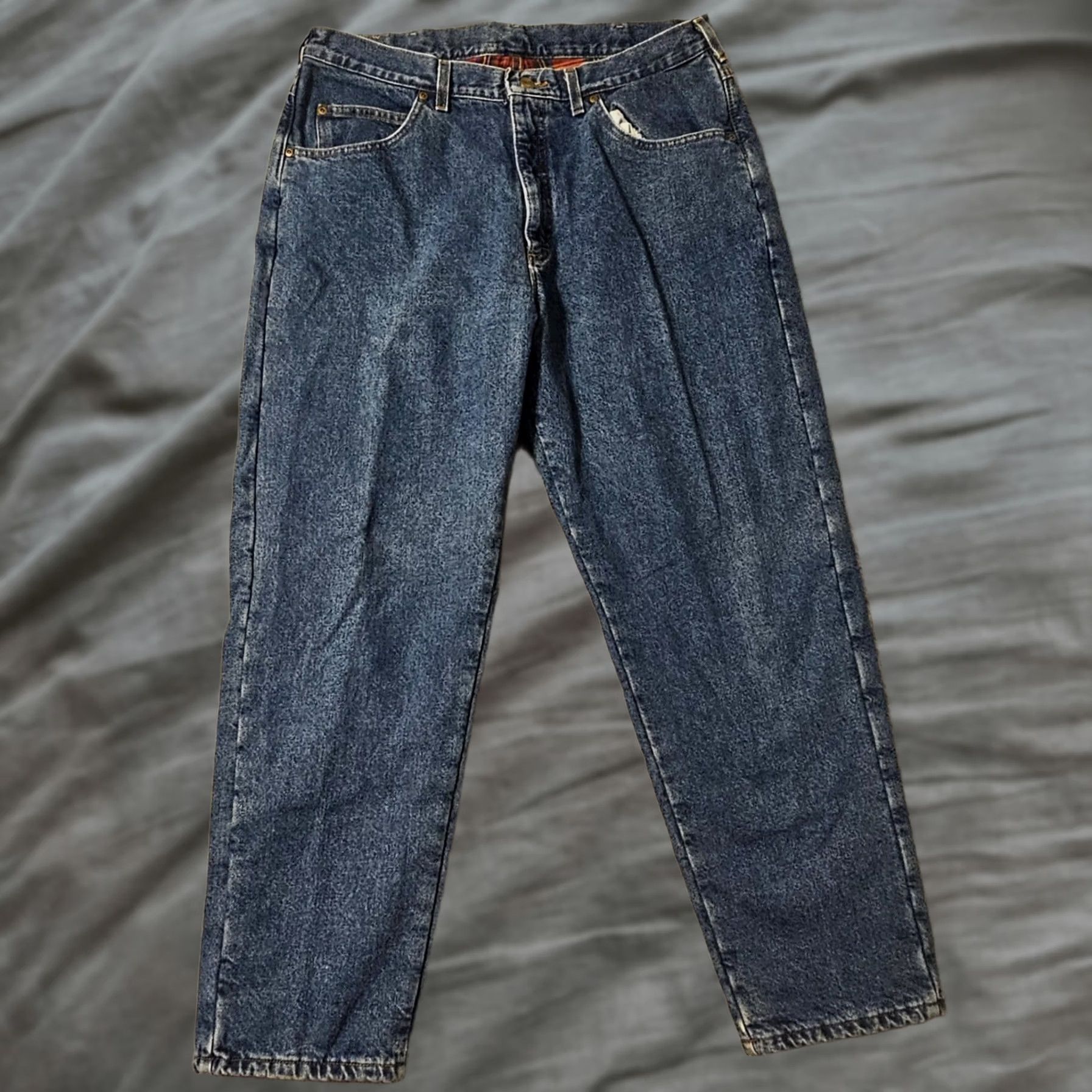Vintage VINTAGE LL Bean Jeans Mens 38x30 Blue Denim Plaid Lined 5-Pocket Straight Inseam 30 Made in USA Medium Wash Size US 38 / EU 54 - 1 Thumbnail
