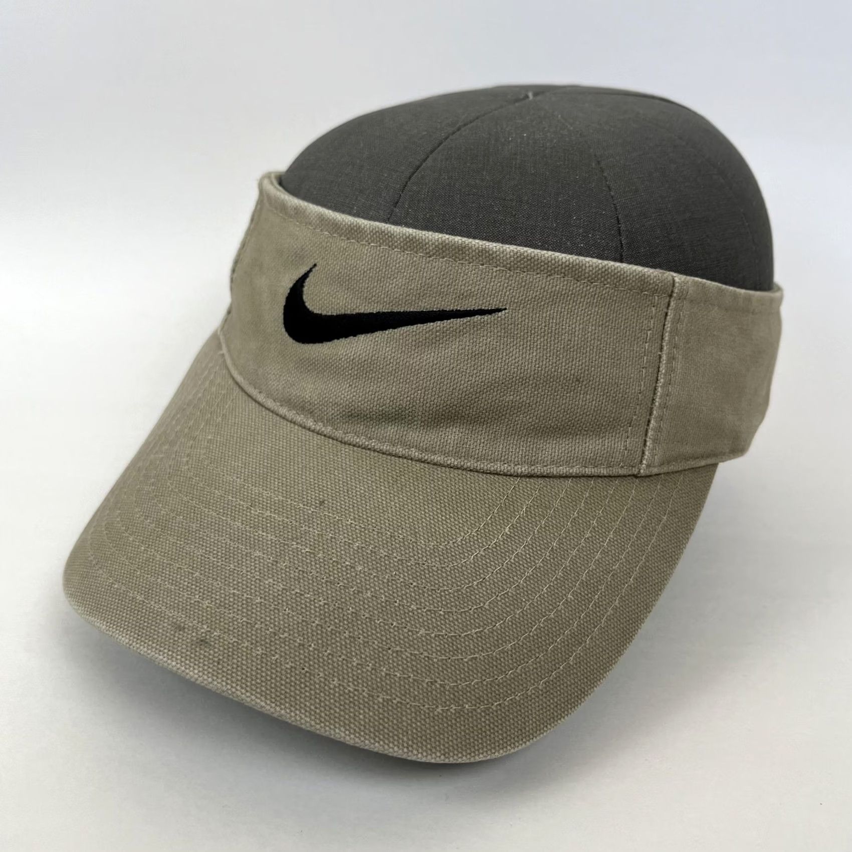 Nike Nike Visor Hat Cap Adjustable Mens One Size Beige Just Do It Swoosh Y2K Size ONE SIZE - 2 Thumbnail