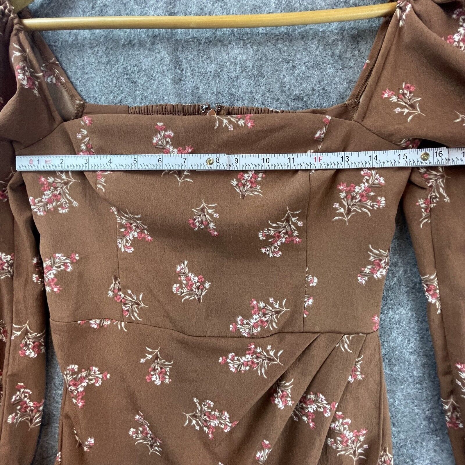 Abercrombie & Fitch Abercrombie & Fitch Dress S Brown Smocked Babydoll Romantic Size S / US 4 / IT 40 - 5 Thumbnail