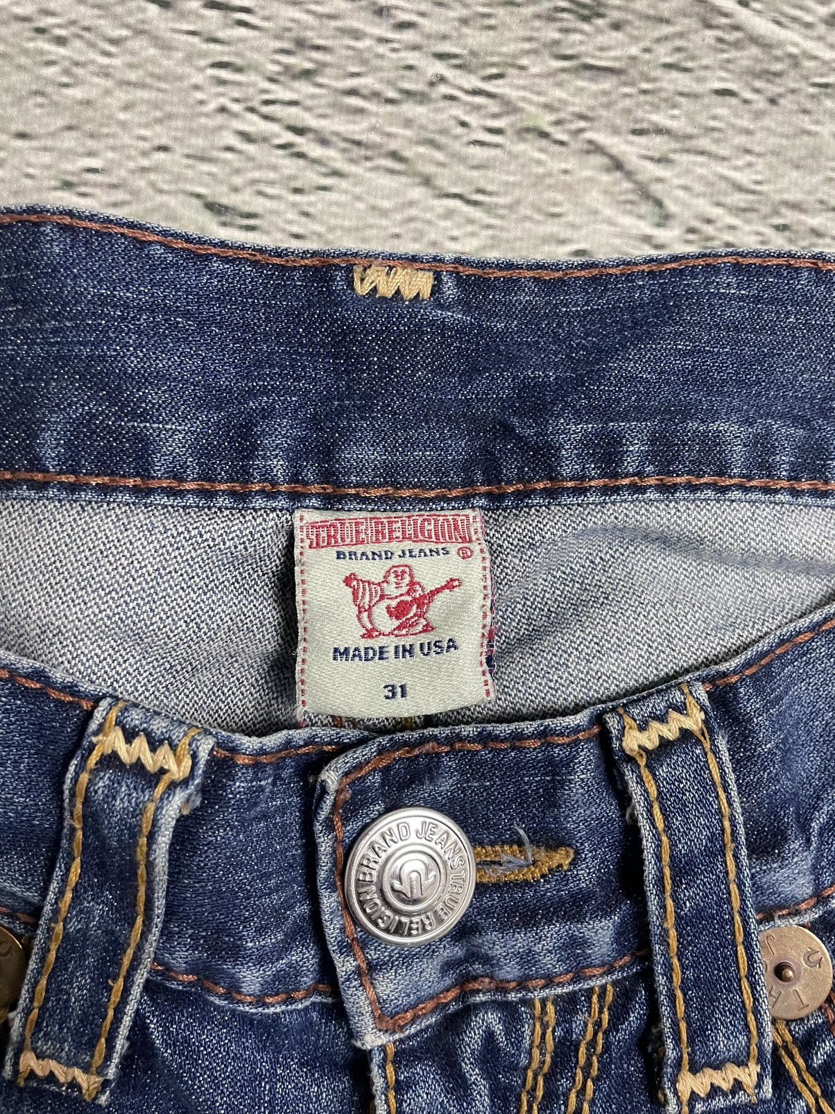 True Religion True Religion vintage blue jeans brown stitching Ricky QT Size US 31 - 6 Thumbnail