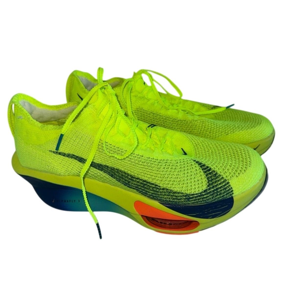 NIKE ZoomX Alphafly Next Neon Yellow/Blue Running Shoe 10.5 Mens Nike Air Zoom Alphafly Next% 3 – The Running Company main image 3