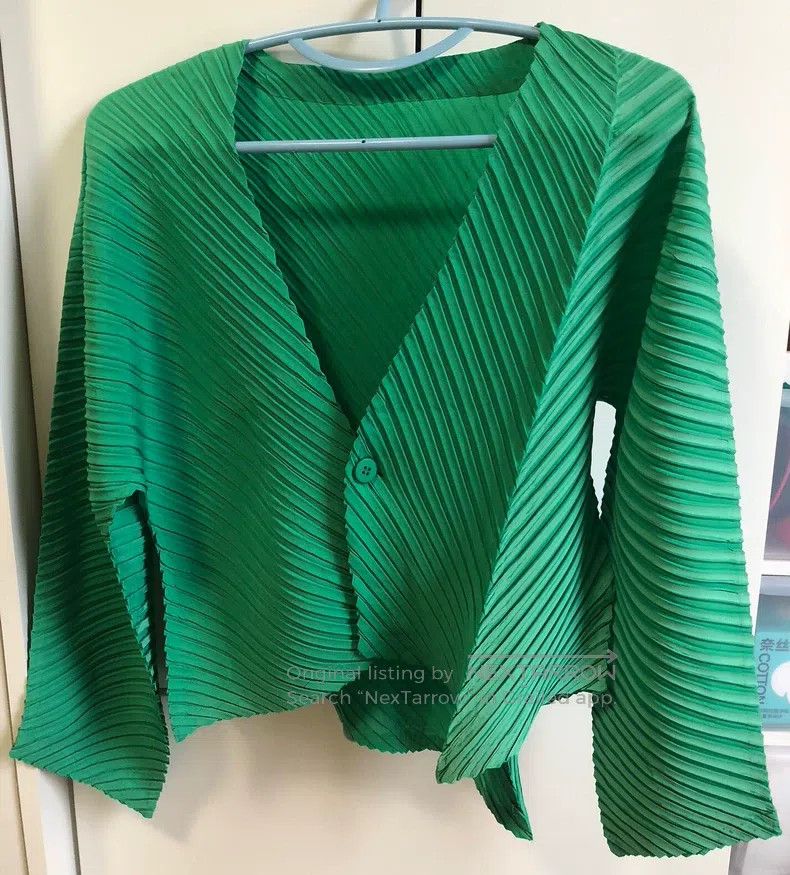 Issey Miyake Issey Miyake Long Sleeve Buttoned Short Coat Green Size S / US 4 / IT 40 - 3 Thumbnail