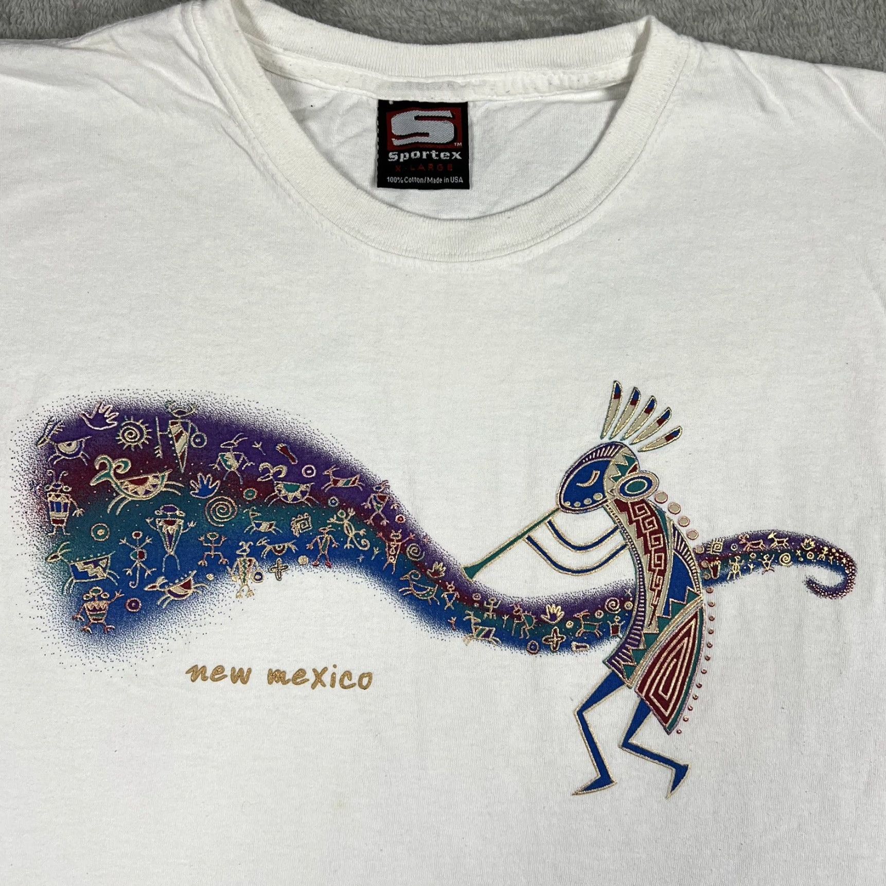 Vintage VINTAGE Sportex T-Shirt Adult XL White Puff Print Kokopelli Southwest 90s Art Classic Mens Shirt Size US XL / EU 56 / 4 - 4 Thumbnail