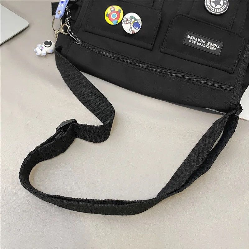 Vintage Cartoon Harajuku Hip Hop Style Messenger Military Bag Size ONE SIZE - 10 Thumbnail