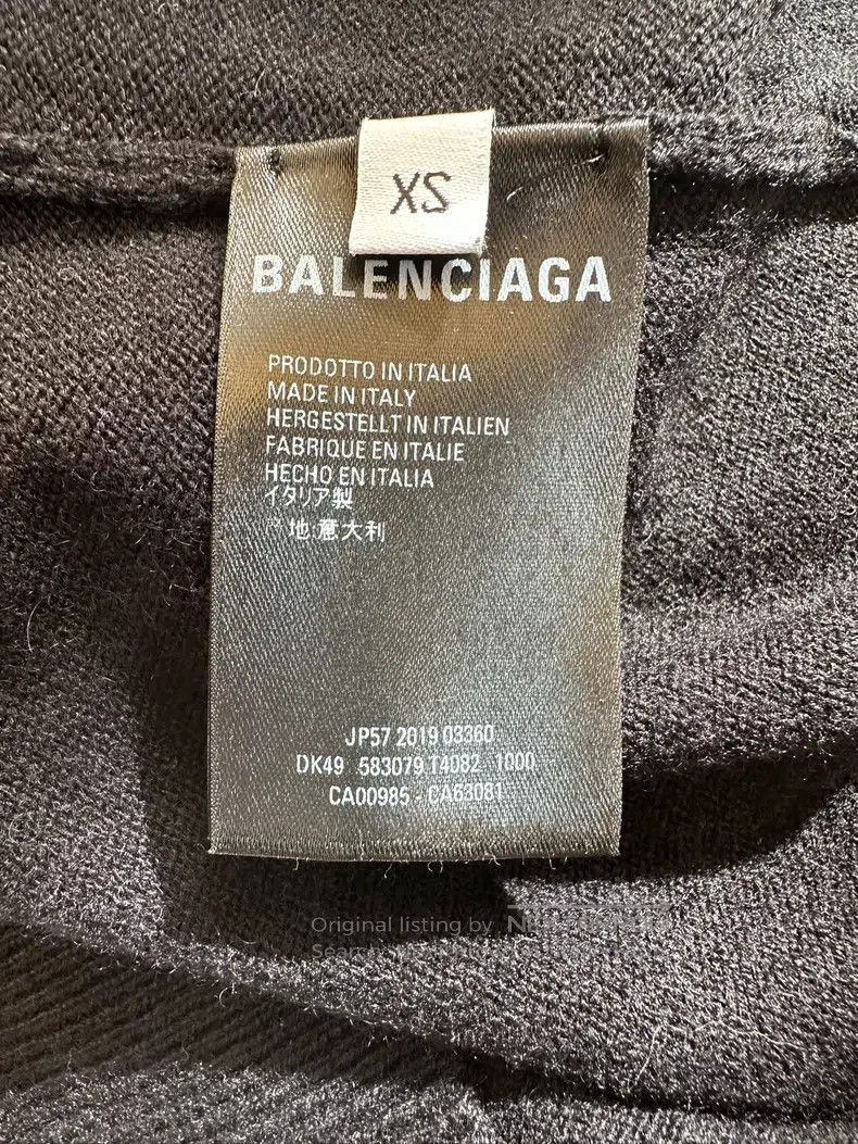 Balenciaga Balenciaga Black shoulder logo label cashmere knitted swea Size US XS / EU 42 / 0 - 6 Thumbnail