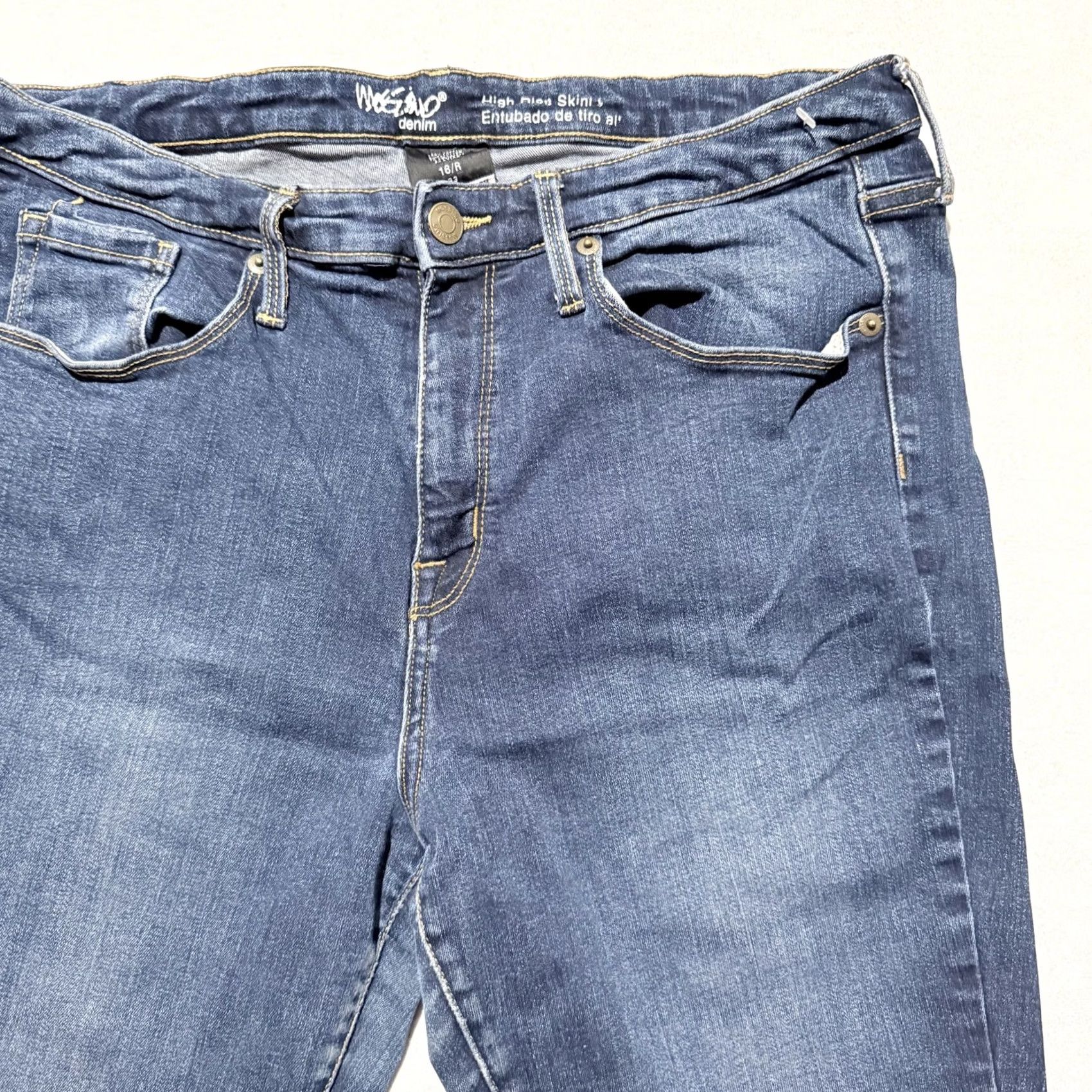 Mossimo Mossimo Jeans Women Slim Skinny Power Stretch High-Rise 16R Blue Denim Shirt? Size 38" / US 16 / IT 52 - 3 Thumbnail