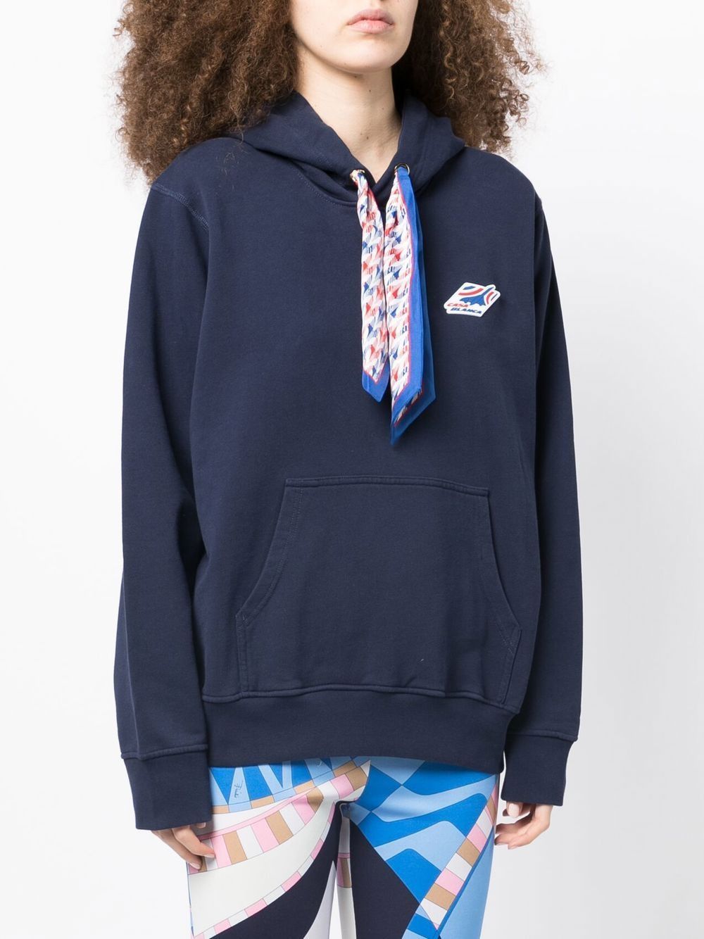 Casablanca Blue Silk Scarf Air Logo Hoodie Size US XXS / EU 40 - 5 Thumbnail
