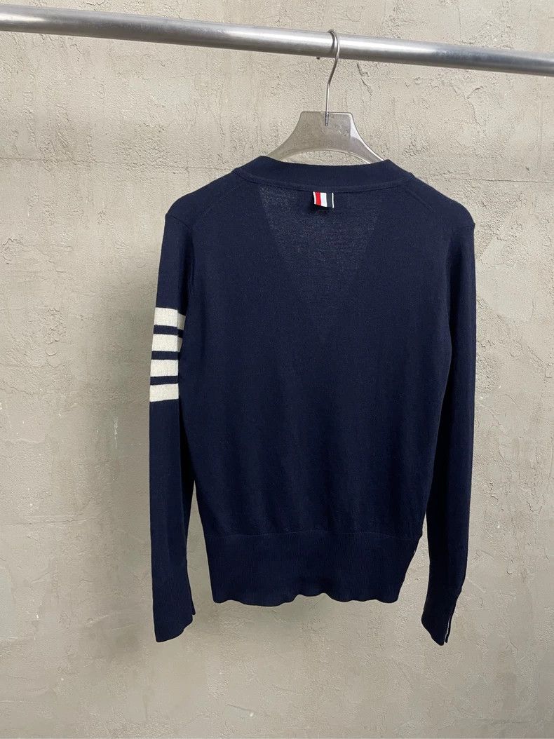 Thom Browne Thom browne Size 00 Dark blue four-striped wool cardigan j Size US XXS / EU 40 - 2 Thumbnail