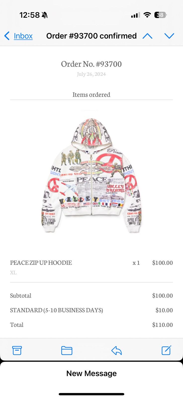 Vale Vale Forever “Peace” Zip Up Hoodie Size US XL / EU 56 / 4 - 4 Thumbnail