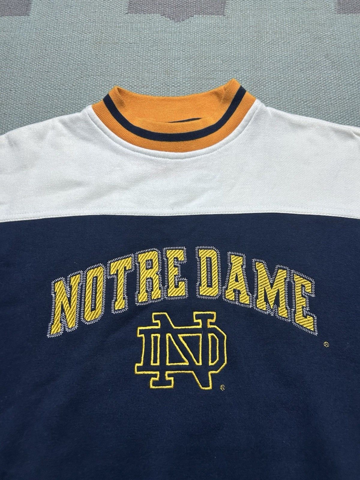 Vintage Vtg sweatshirt Notre dame fighting Irish cut & sew large Size US L / EU 52-54 / 3 - 4 Thumbnail