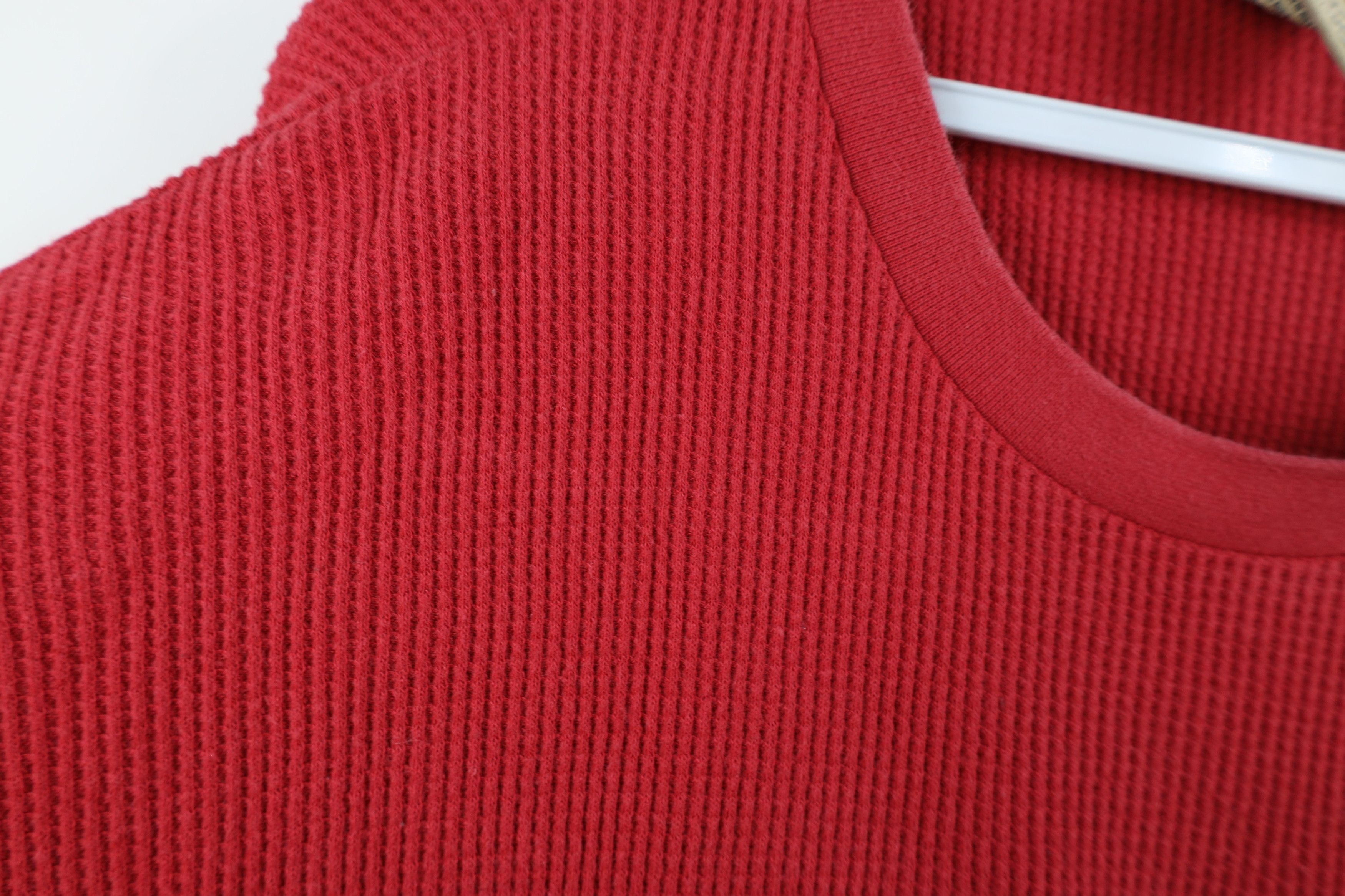 Vintage Vintage 90s Y2K Thermal Waffle Knit Long Sleeve T-Shirt Size US XL / EU 56 / 4 - 8 Thumbnail