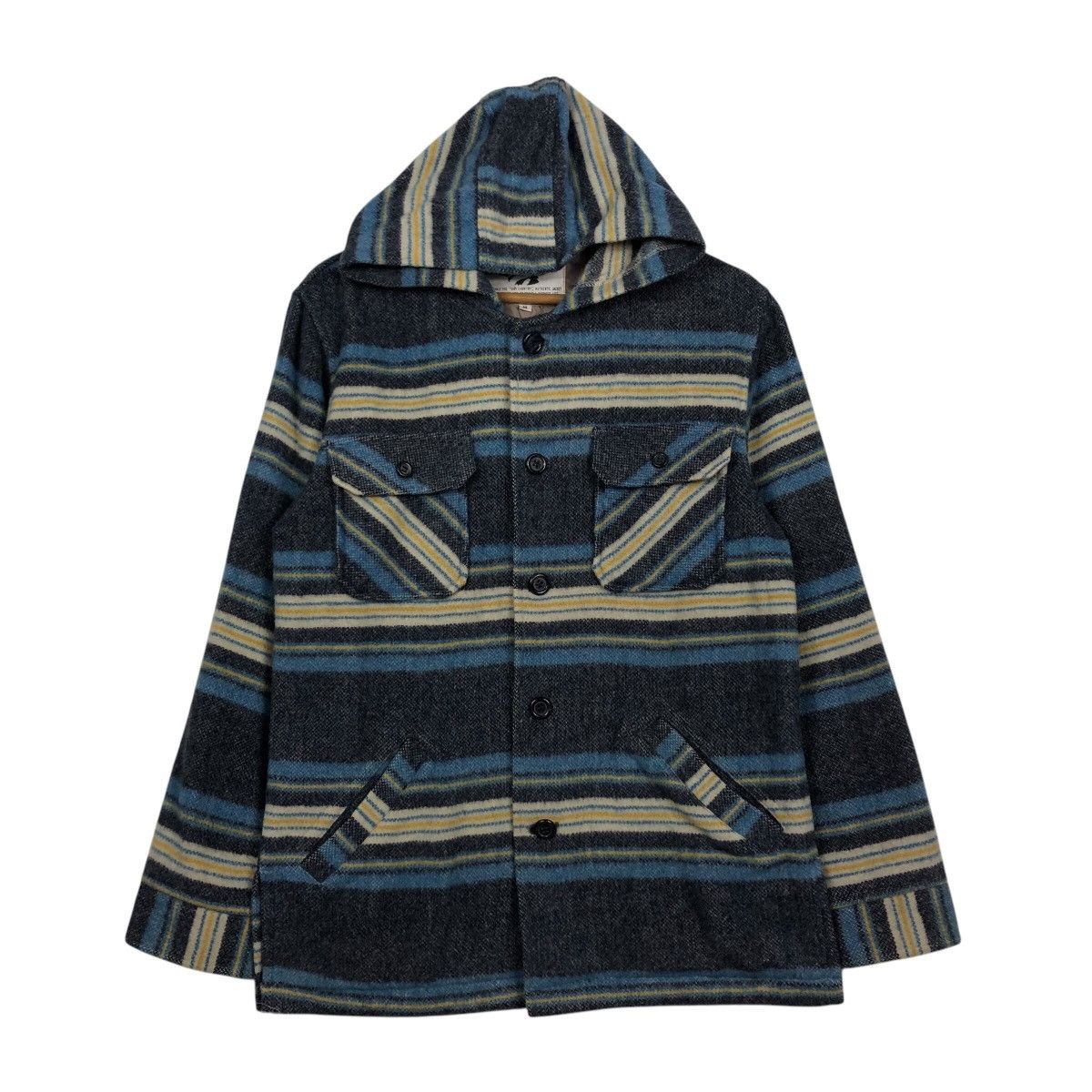 Japanese Brand 📌Vintage Wool Button Jacket Guy Country Striped Design Size US M / EU 48-50 / 2 - 2 Thumbnail