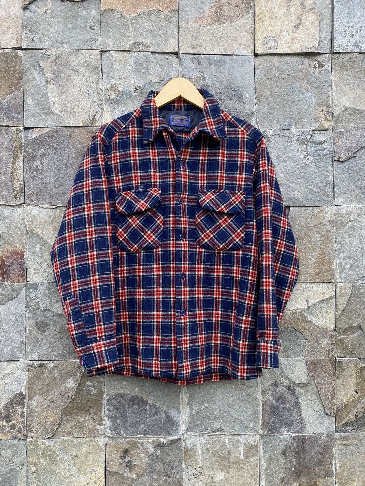 Pendleton 60s Pendleton Board Shirt Plaid Virgin Wool Loop Collar Size US M / EU 48-50 / 2 - 1 Thumbnail