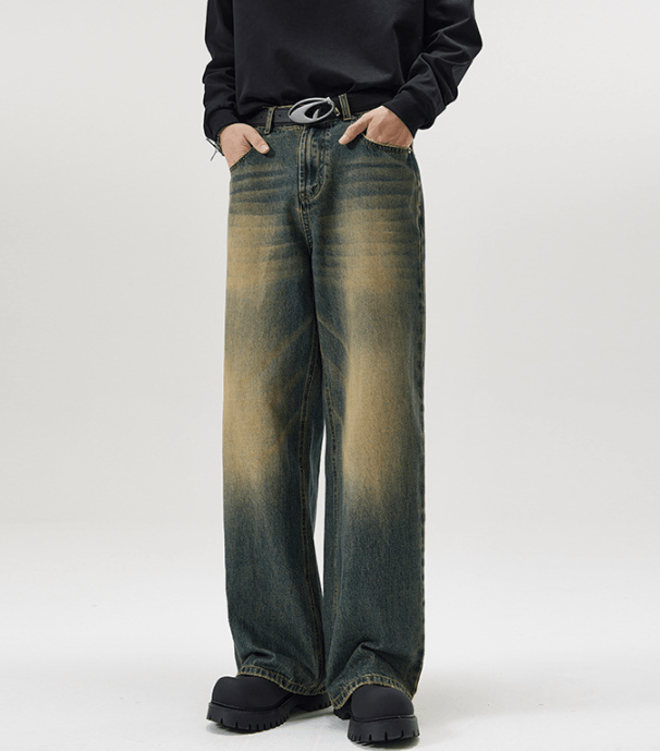 Vintage American retro cleanfit straight washed distressed jeans Size US 32 / EU 48 - 1 Thumbnail