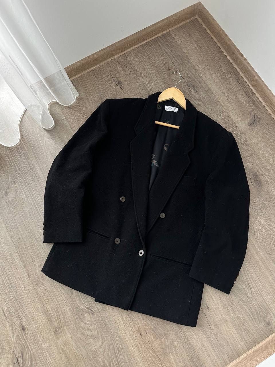Boggi × Vintage Vintage Bogie Wool Coat Black Cashmere Black Jacket Size US M / EU 48-50 / 2 - 5 Thumbnail