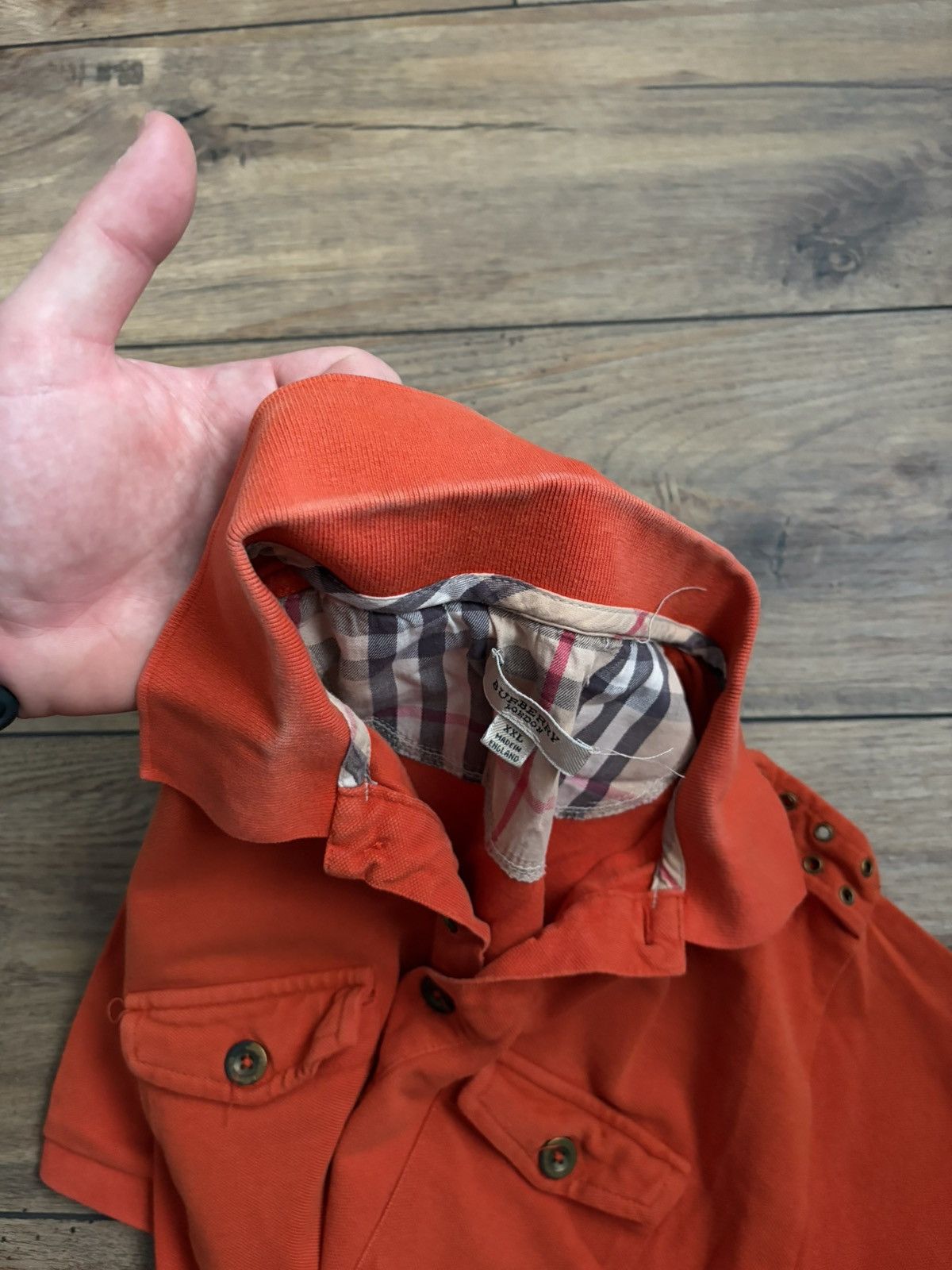 Burberry Rare Burberry London Orange Polo Size US L / EU 52-54 / 3 - 12 Thumbnail