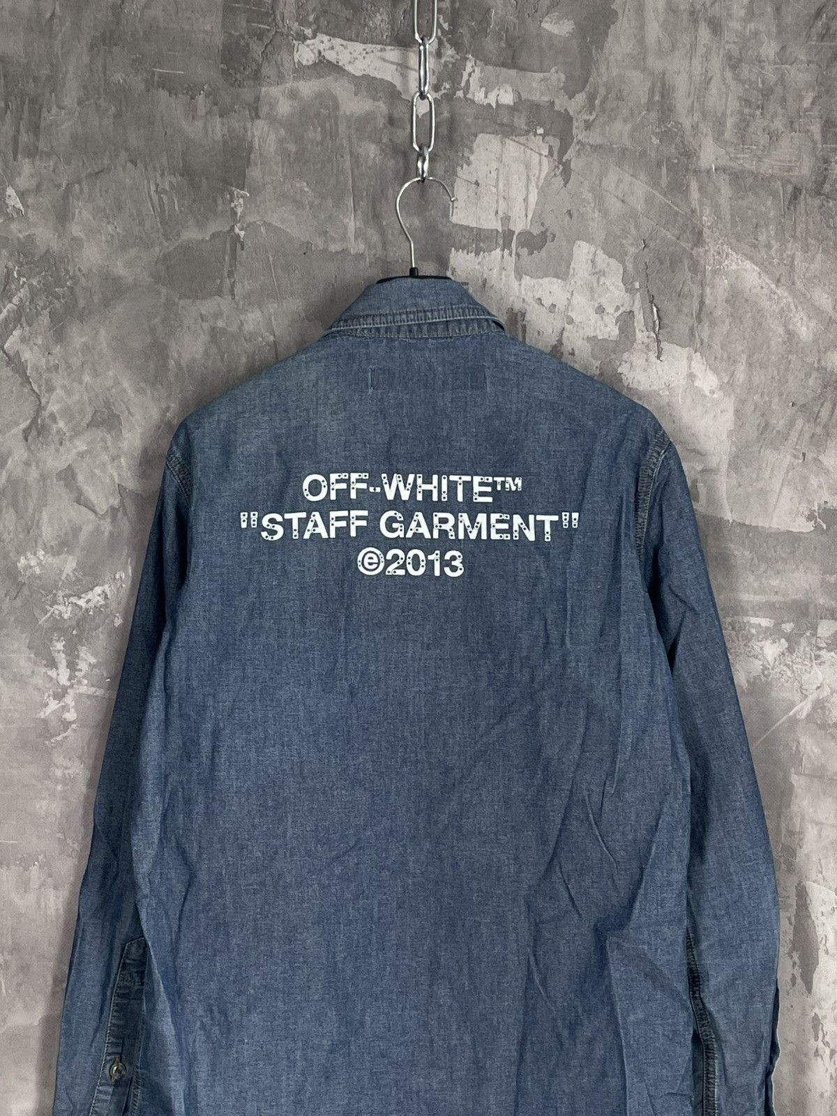 Off-White Off-White Big Logo Denim Hypebeast Style shirt Size US S / EU 44-46 / 1 - 9 Thumbnail