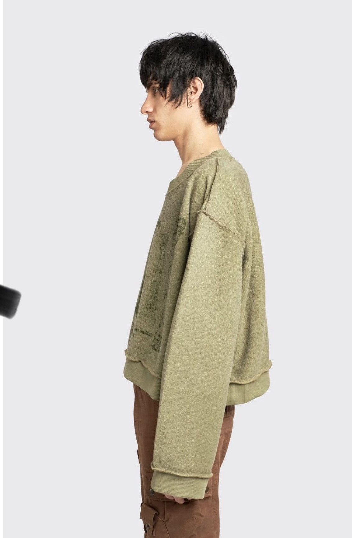 Sangiev Sangiev Reversible Pillars Cropped Sweatshirt Size US XL / EU 56 / 4 - 7 Thumbnail