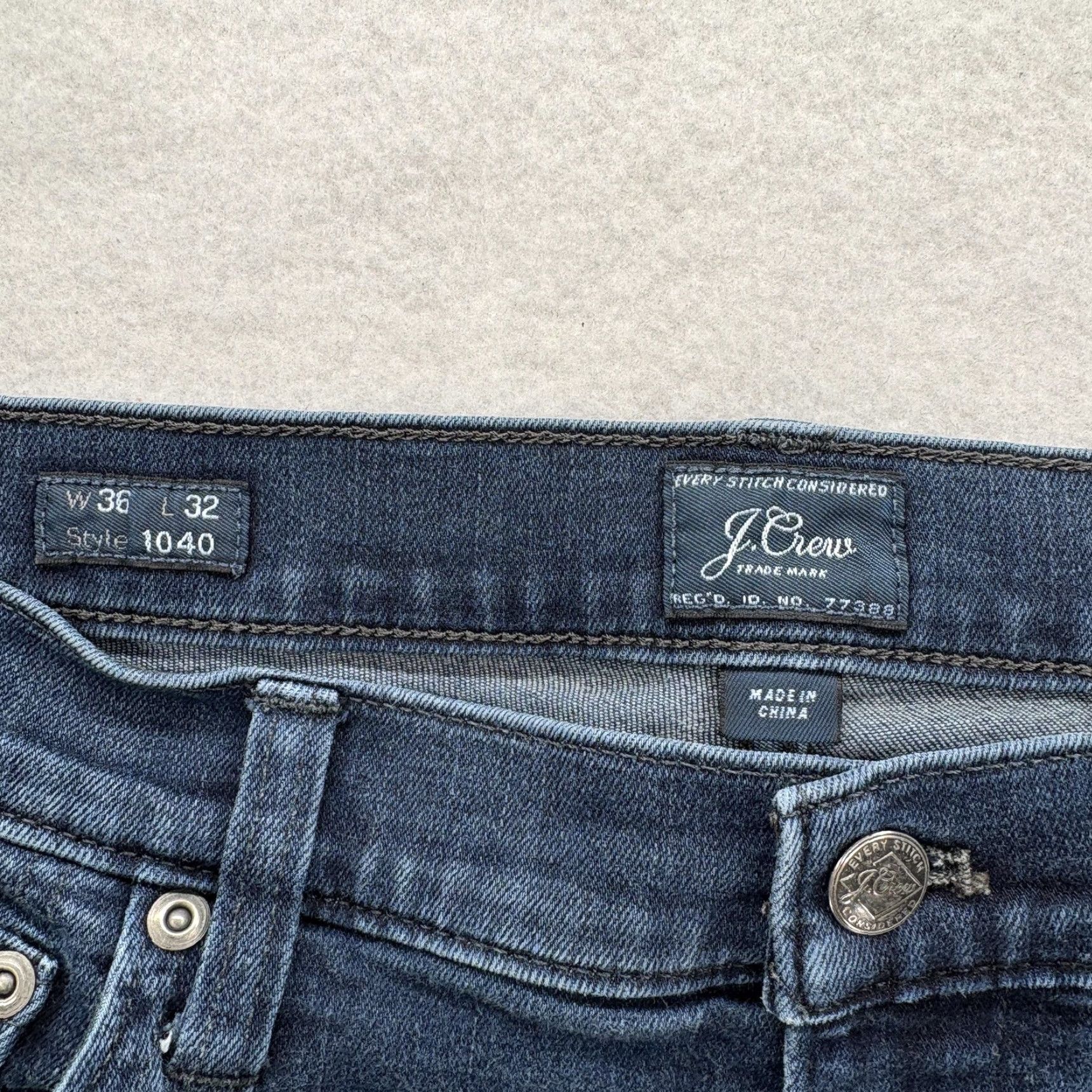 J.Crew J.Crew 1040 Stretch Jeans Mens 36x32 Blue Dark Wash Athletic Taper Denim Casual Size US 36 / EU 52 - 4 Thumbnail