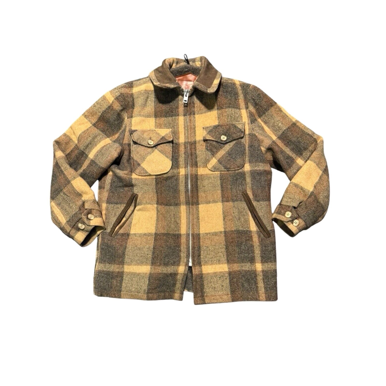 Vintage VINTAGE Woolrich Wool Blanket Fleece Lined Coat Jacket Plaid Wool Coat M Blue Mens 70s 3-in-1 Jacket Size US M / EU 48-50 / 2 - 2 Thumbnail